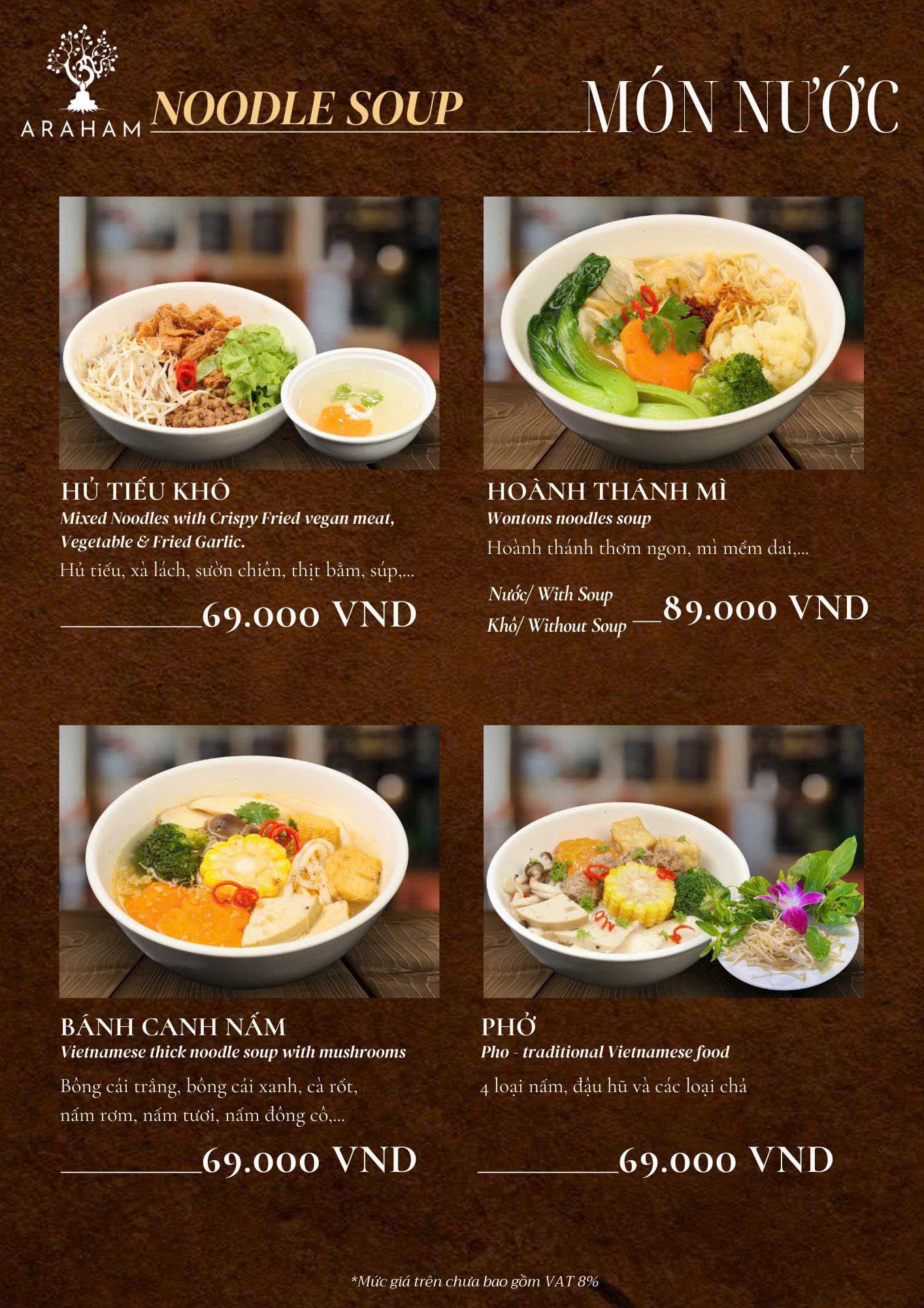 Menu Chay Araham - Cao Thắng 5 