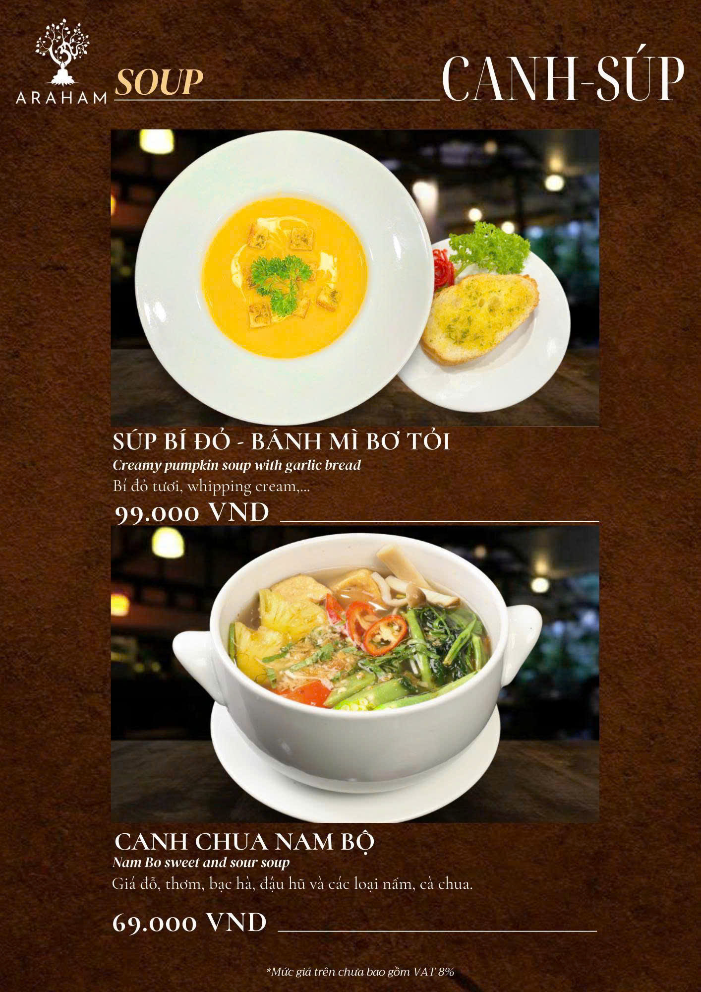 Menu Chay Araham - Cao Thắng 9 