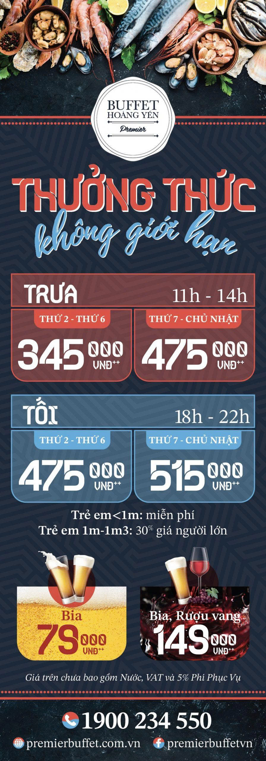 Menu Hoàng Yến Buffet Premier - Nguyễn Đình Chiểu 1 