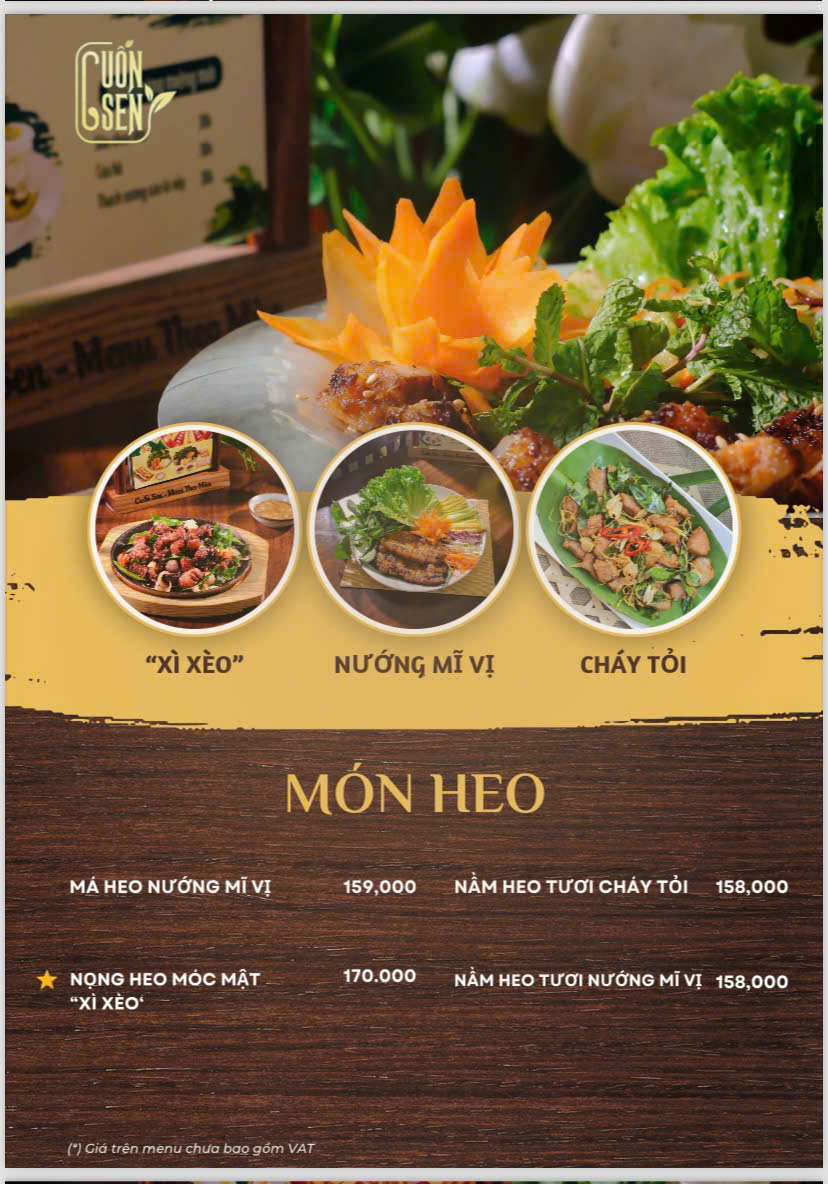 Menu Cuốn Sen - Nguyễn Văn Lộc 3 