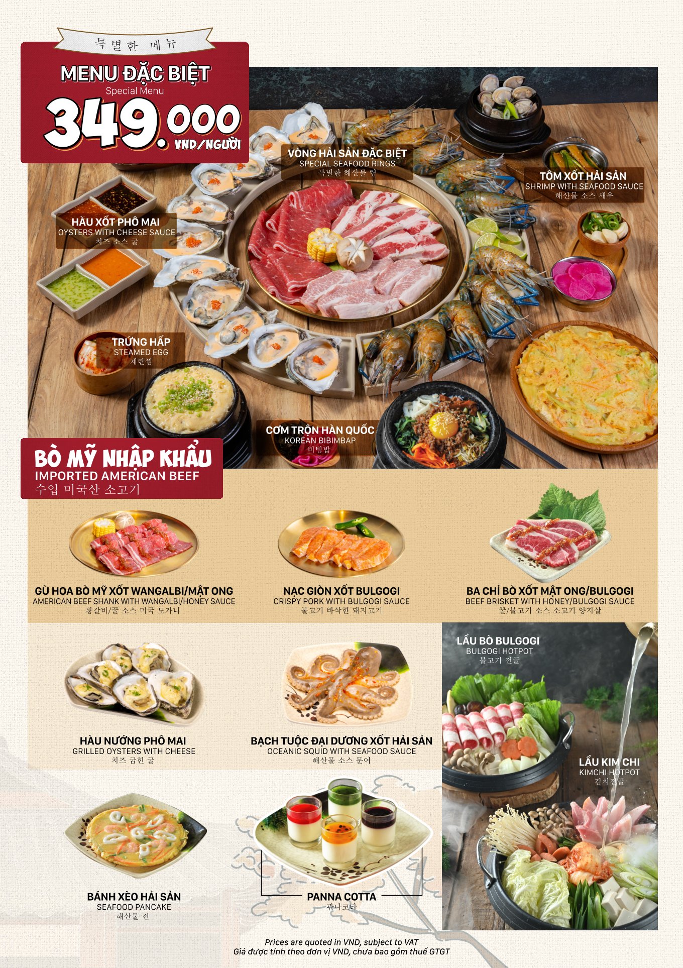 Menu Galbi House – Phan Xích Long 4 