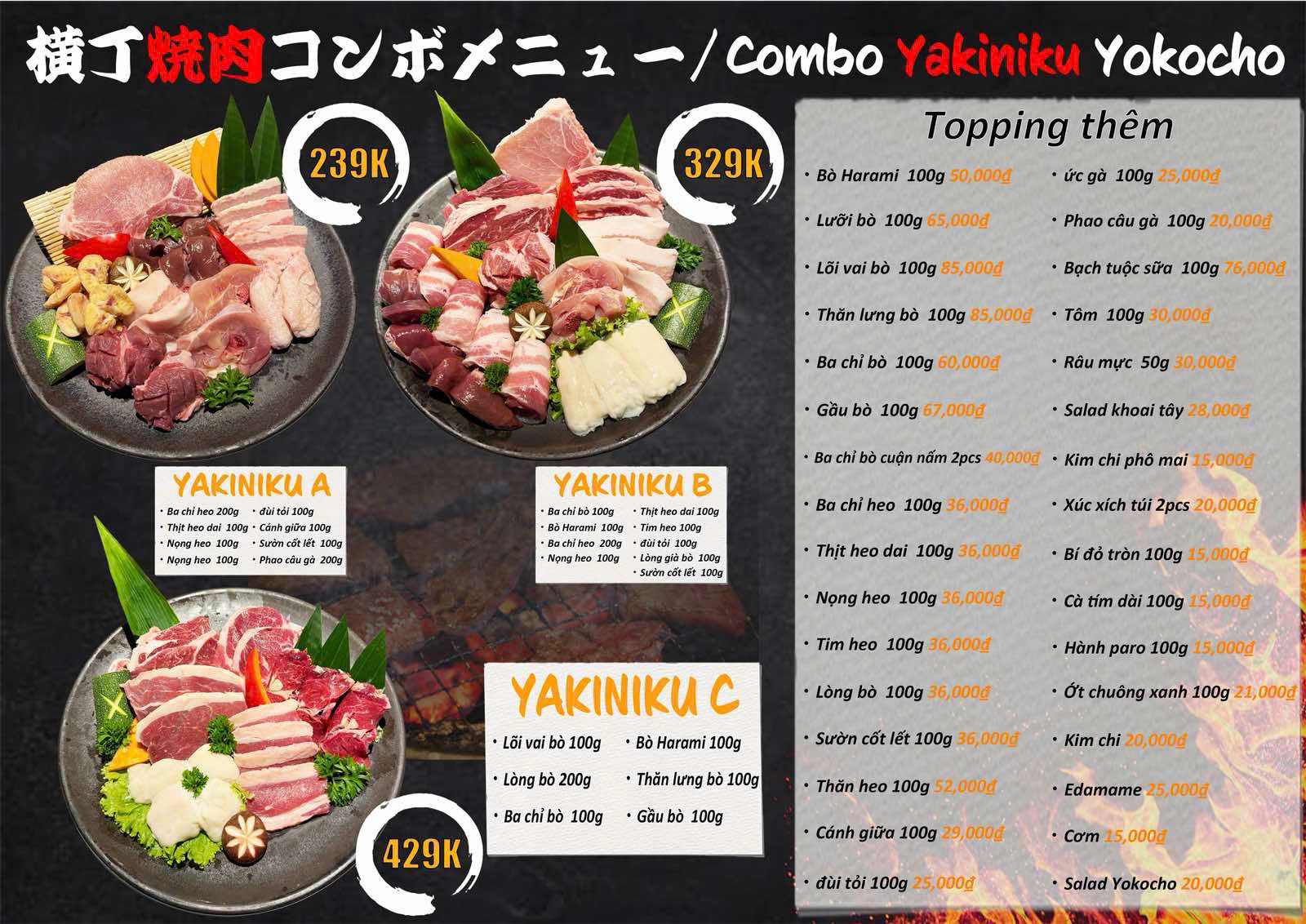 Menu Tokyo Yatai Yokocho - Aeon Xuân Thủy 1 