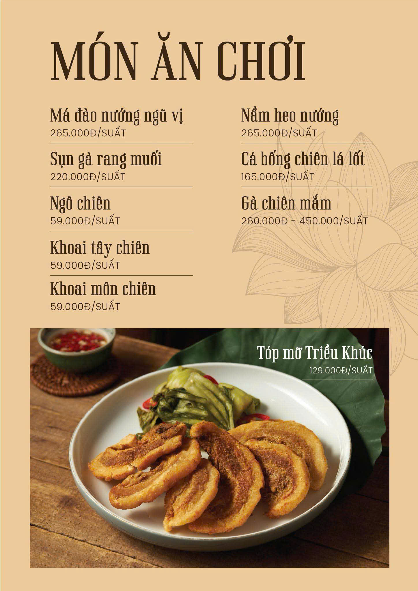 Menu Cánh Sen Vàng - KĐT Thành Phố Giao Lưu 5