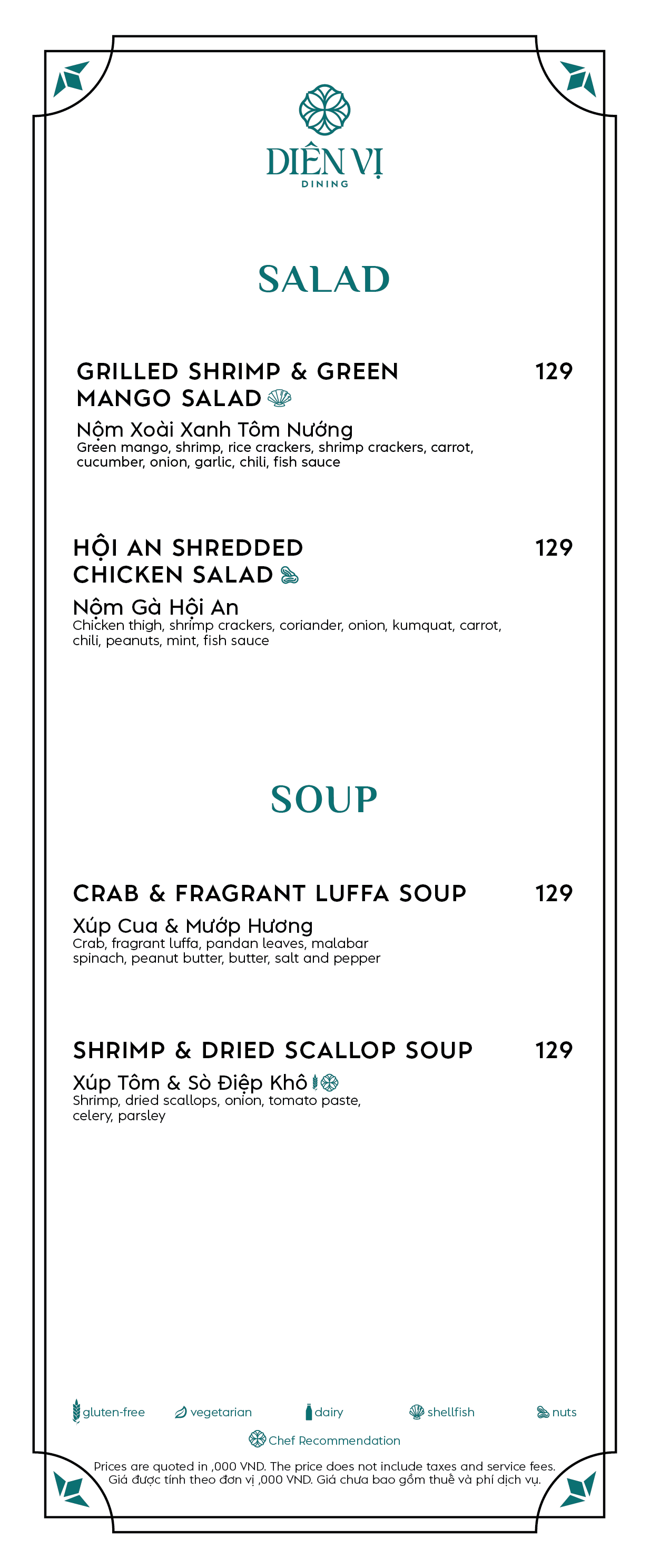 Menu Diên Vị Dining - Đào Duy Từ 5