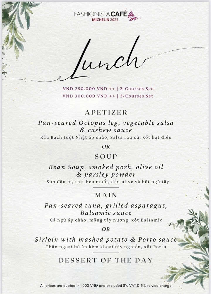 Menu Fashionista Café - Fashion & Cuisine - Phùng Khắc Khoan 2