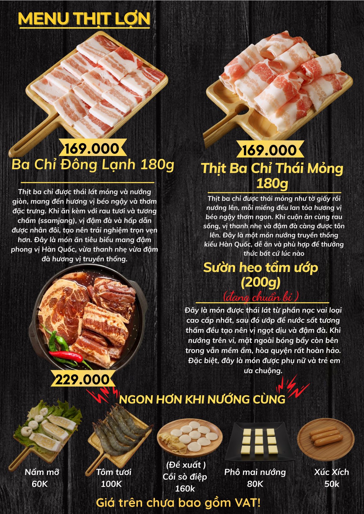 Menu Geon Bot Dae - KĐT Mỹ Đình 9 