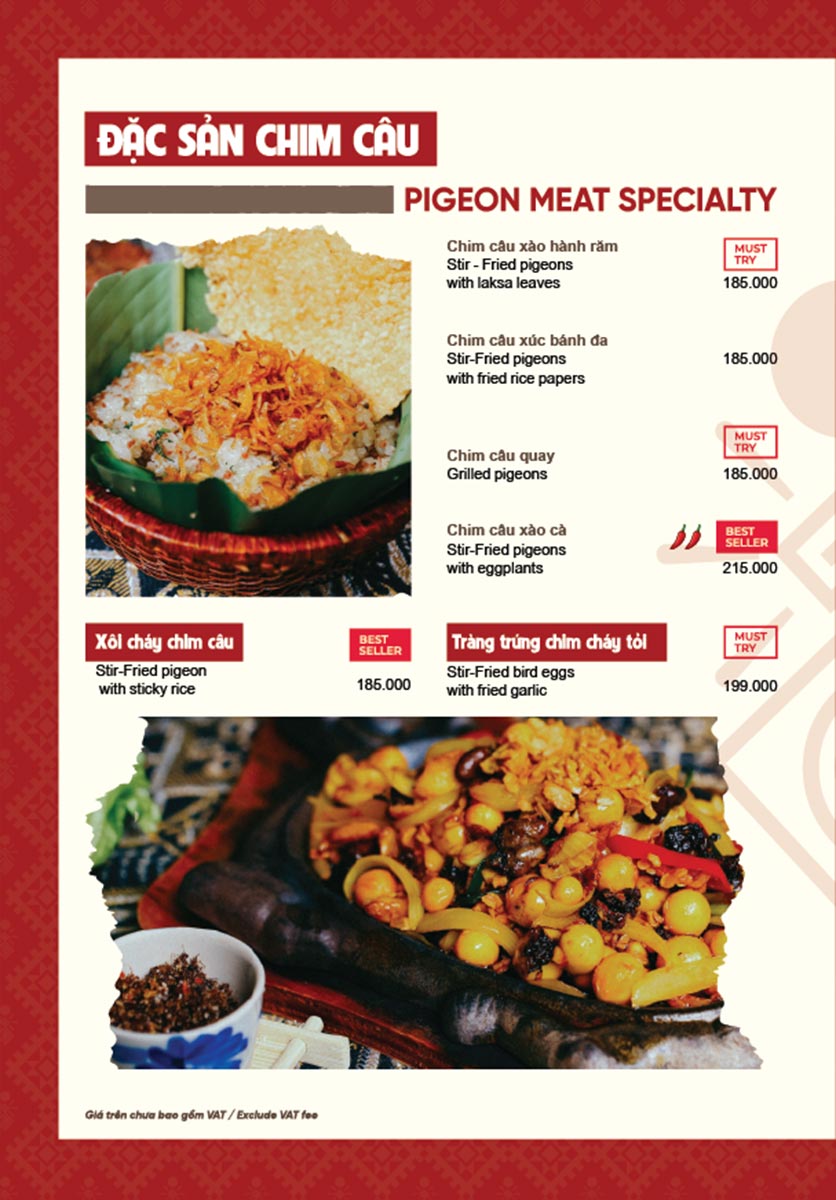 Menu Quán Kiến - Tuệ Tĩnh 10 