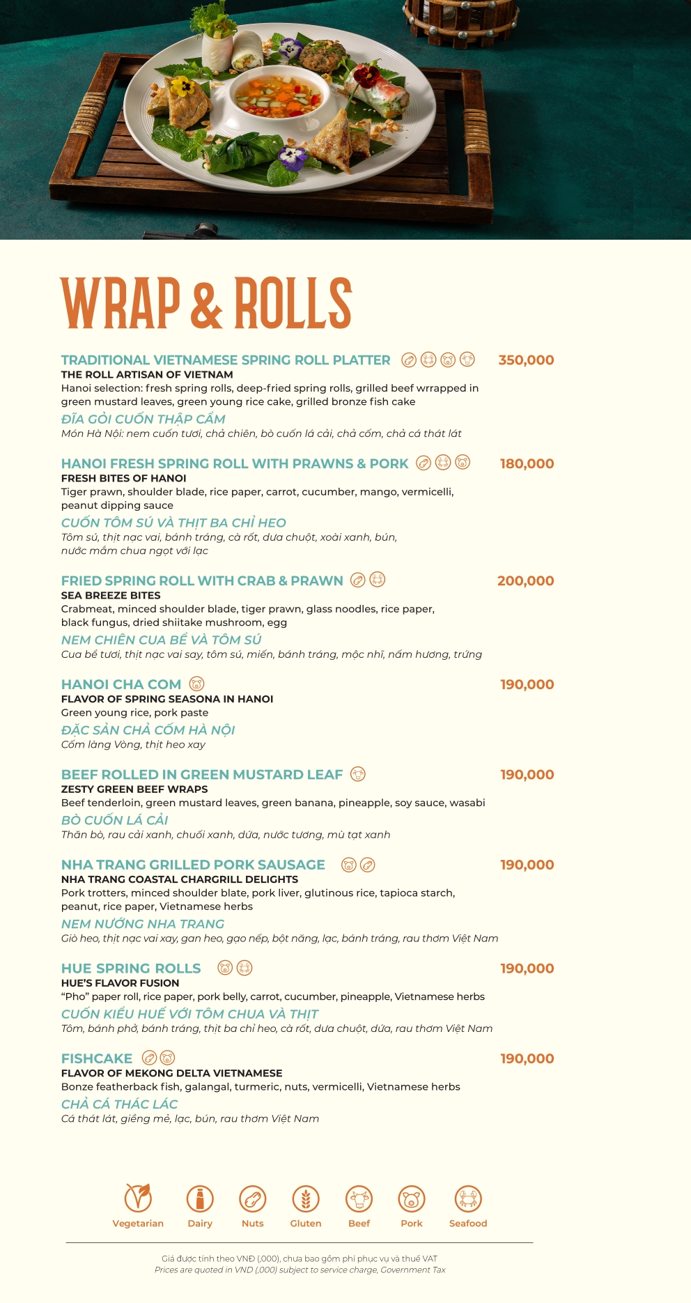 Menu Nhà hàng 1968 - Đường Thành 4 