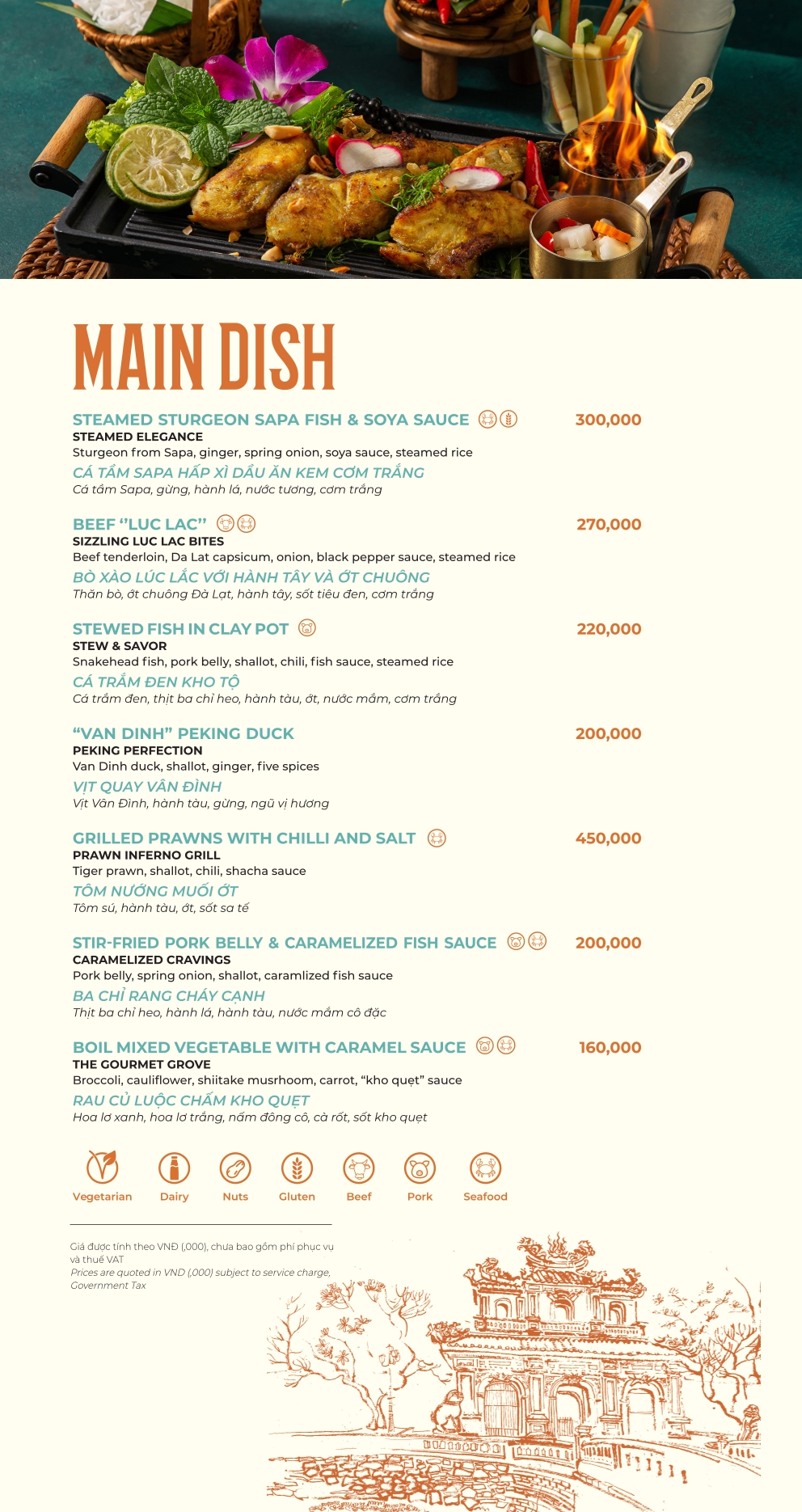 Menu Nhà hàng 1968 - Đường Thành 6 