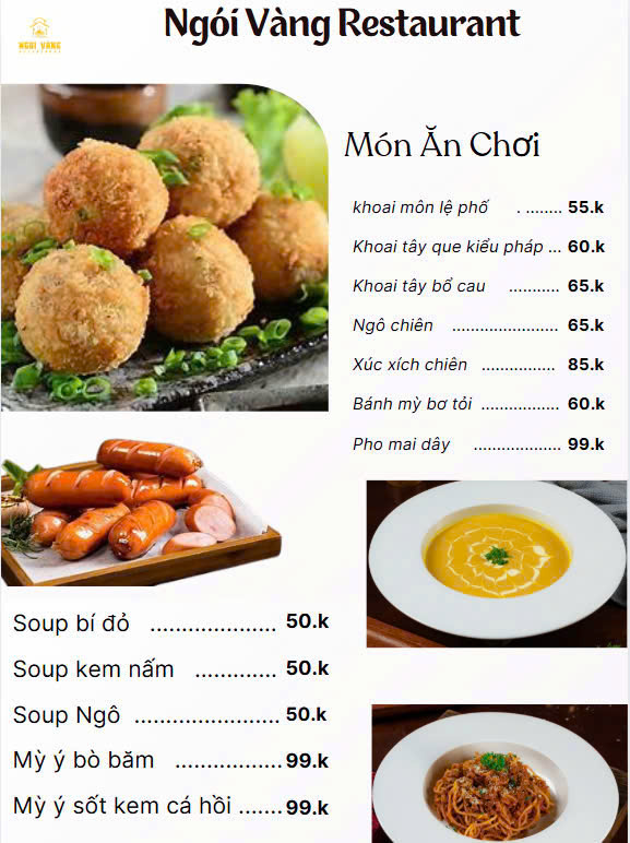 Menu Ngói Vàng Steak - An Phú 2 