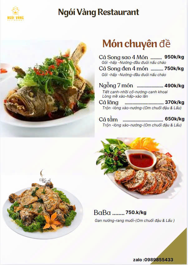 Menu Ngói Vàng Steak - An Phú 4 
