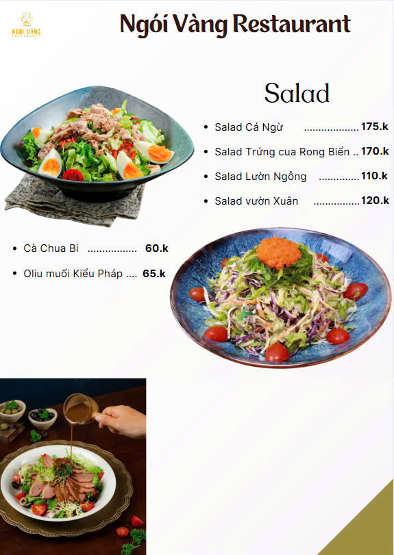 Menu Ngói Vàng Steak - An Phú 9 