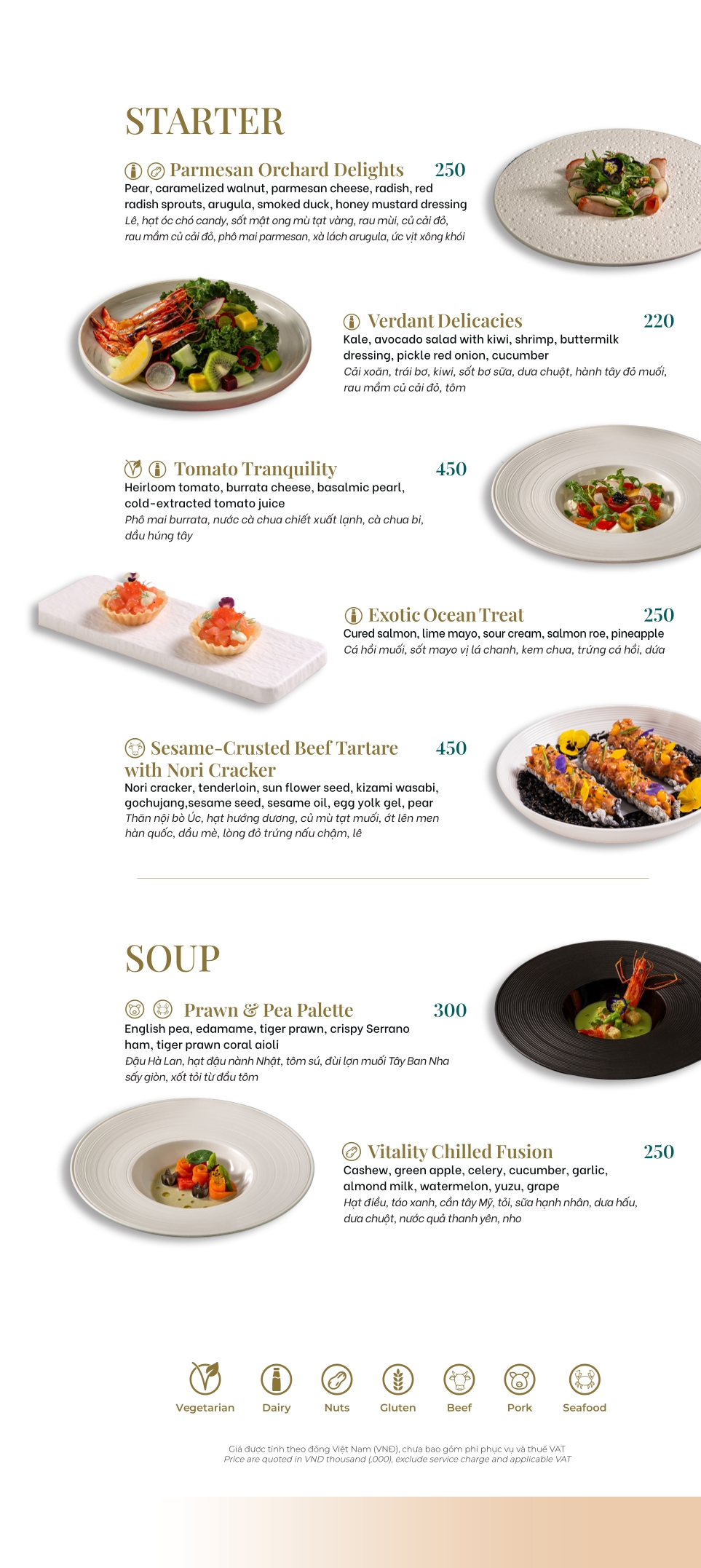 Menu Nhà hàng Olivine - Đường Thành 3 