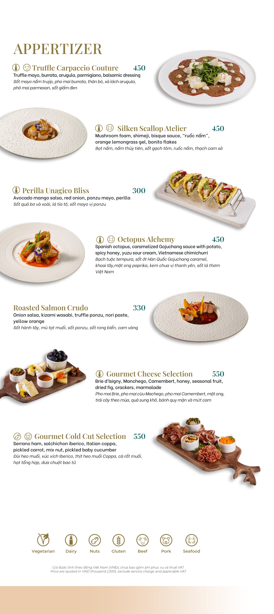 Menu Nhà hàng Olivine - Đường Thành 4 