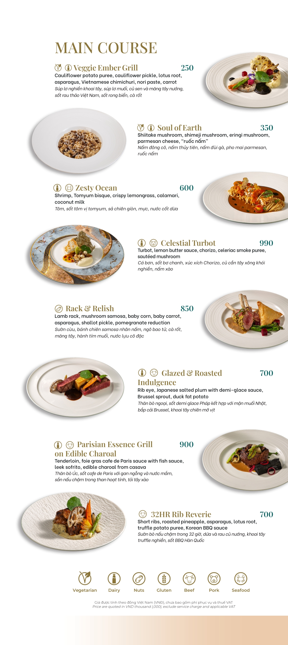 Menu Nhà hàng Olivine - Đường Thành 5 