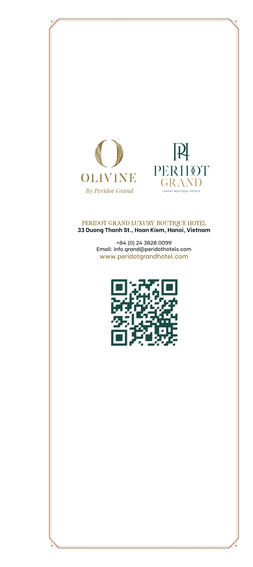 Menu Nhà hàng Olivine - Đường Thành 8 