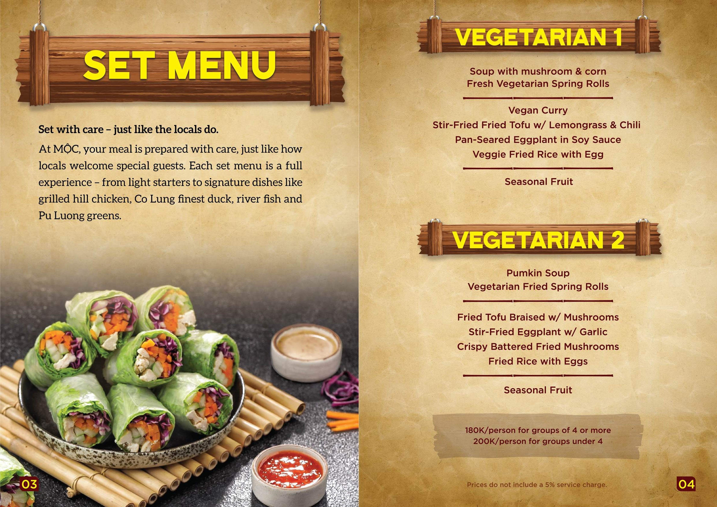 Menu Quán Mộc - Pù Luông 5 