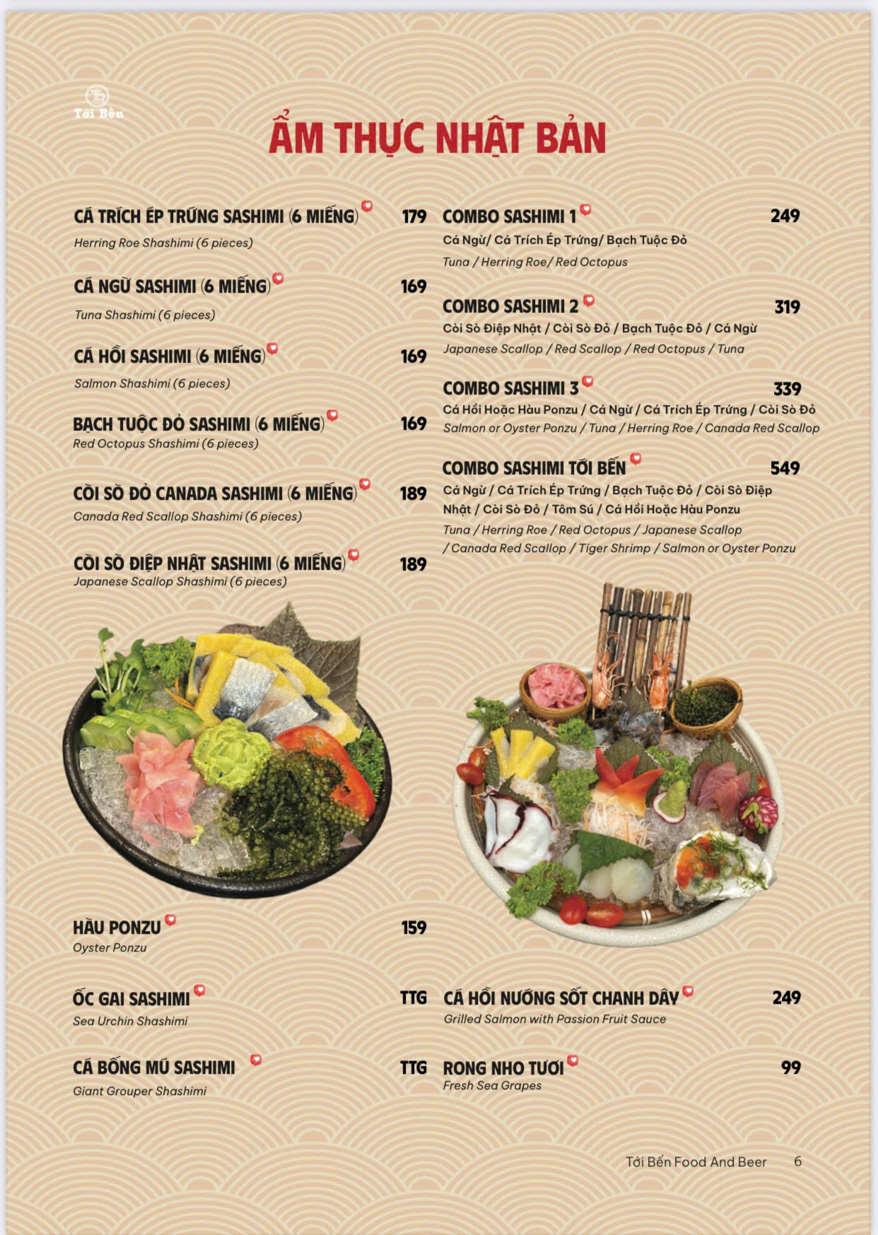 Menu Quán Tới Bến - Bến Vân Đồn 6