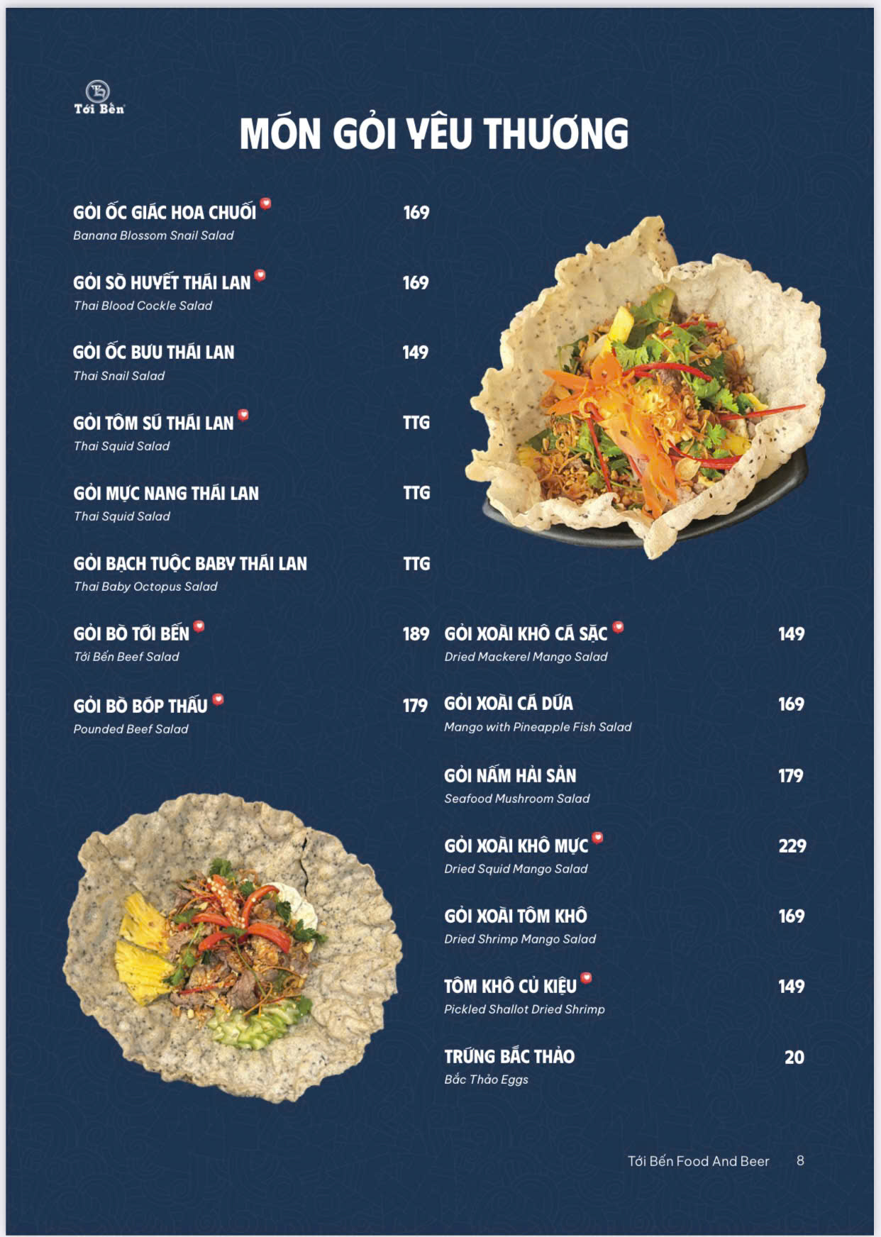Menu Quán Tới Bến - Bến Vân Đồn 8