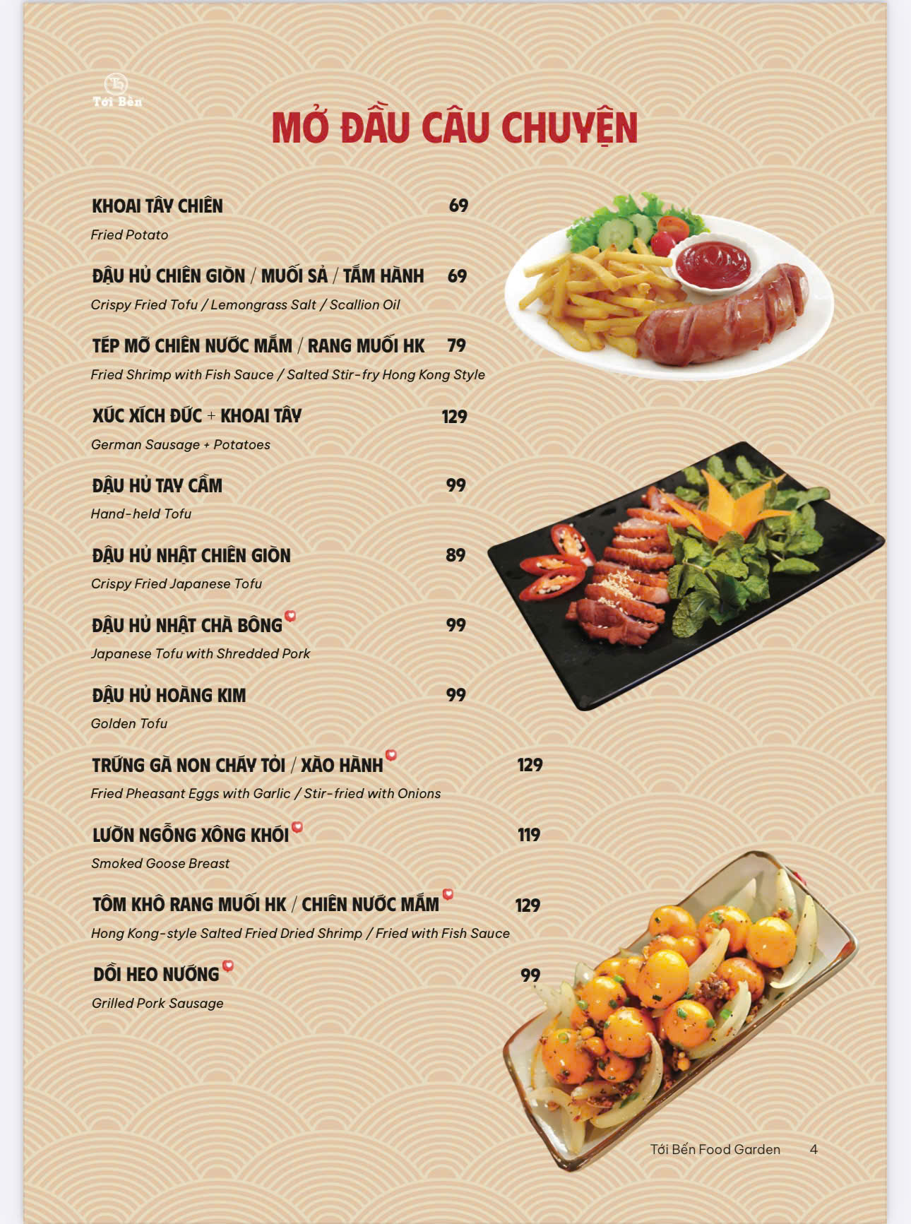 Menu Tới Bến Food Garden - Kênh Tân Hoá 3