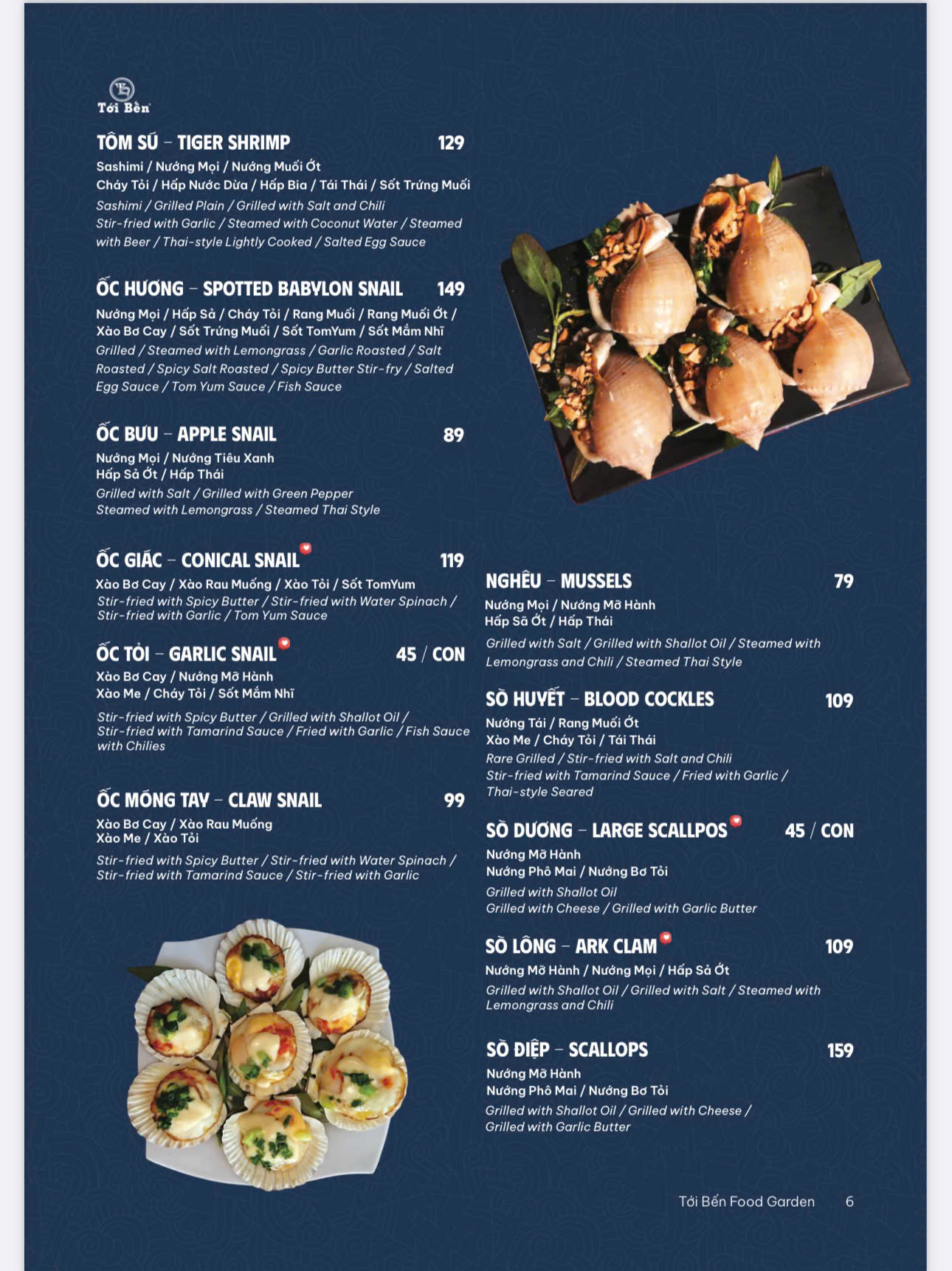 Menu Tới Bến Food Garden - Kênh Tân Hoá 5