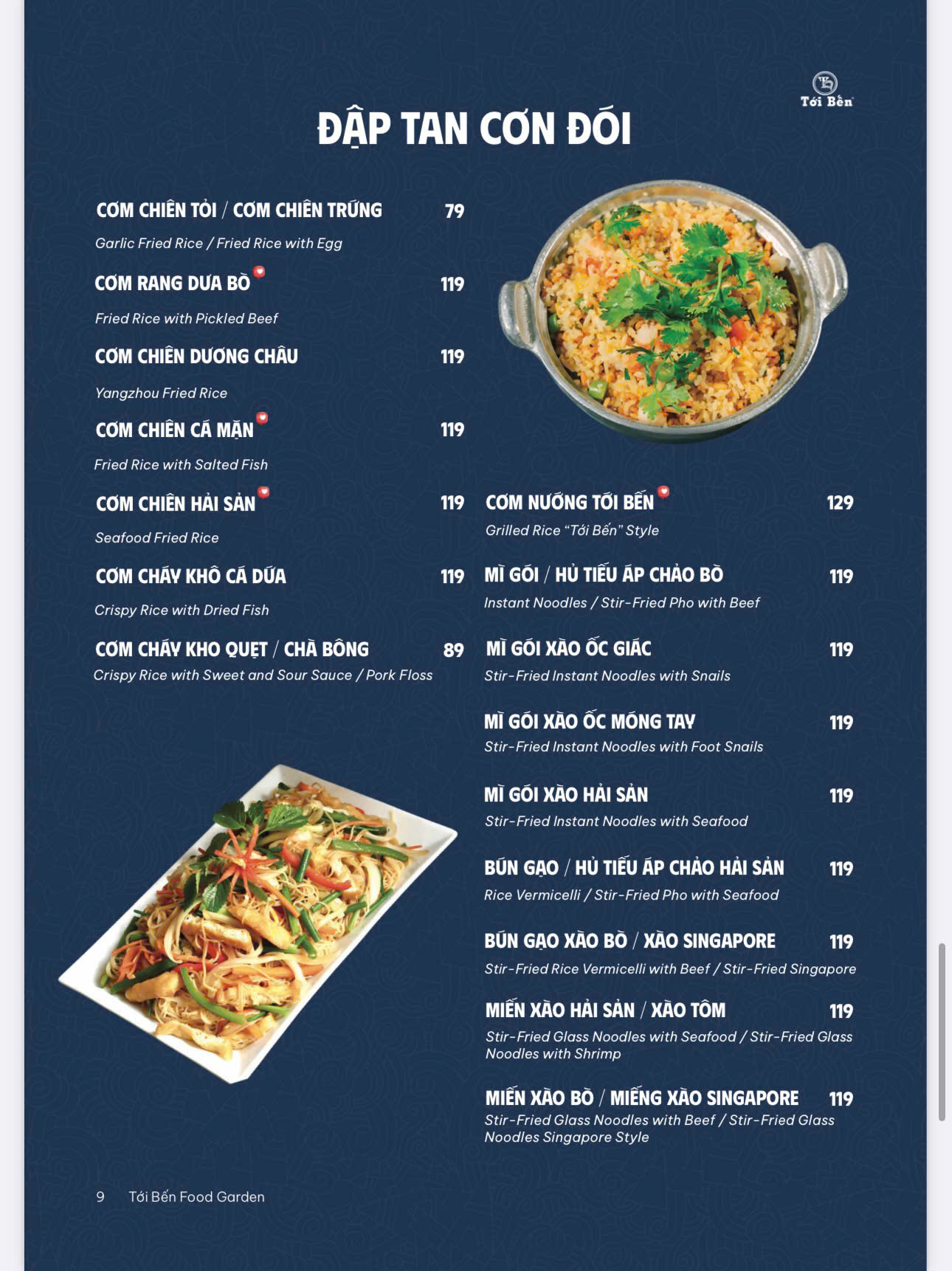 Menu Tới Bến Food Garden - Kênh Tân Hoá 8