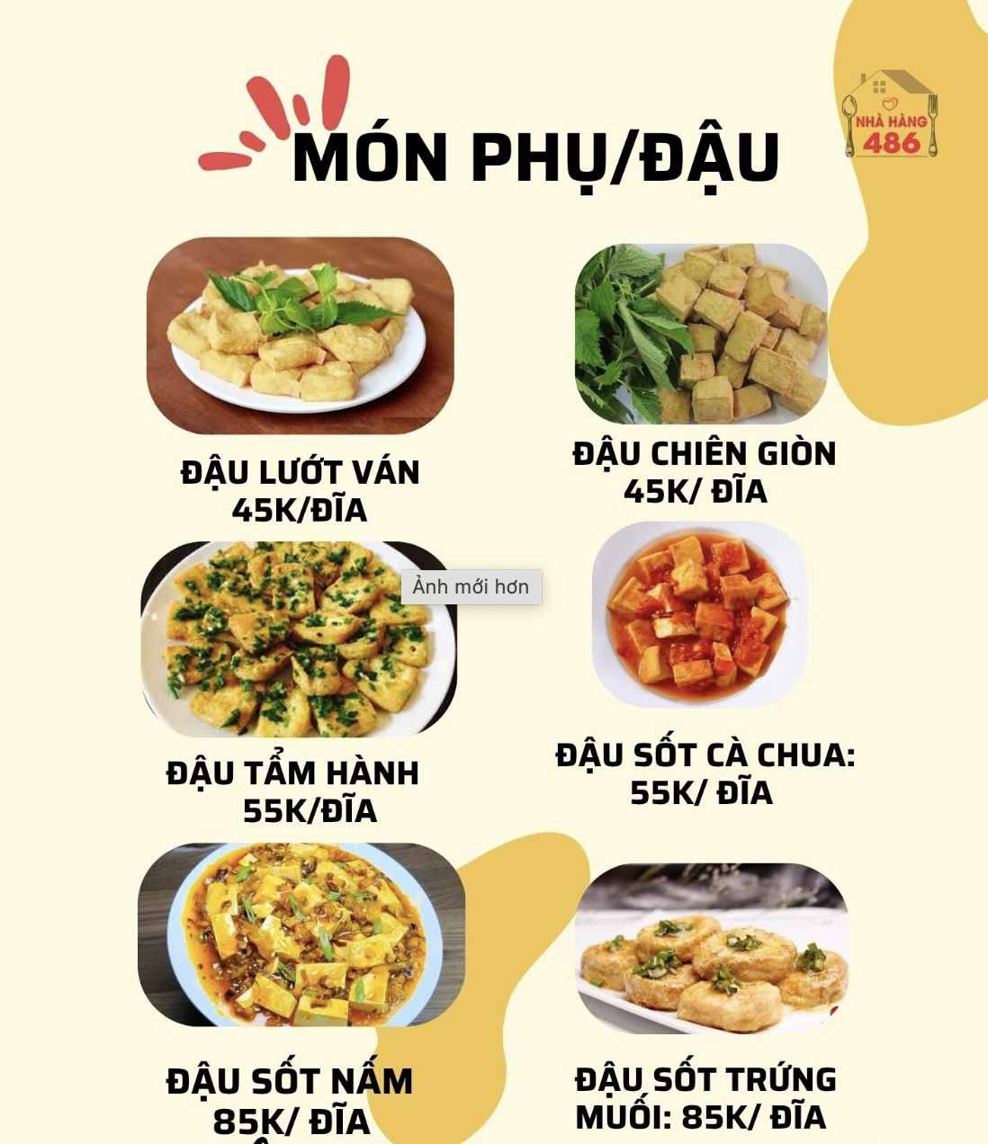 Menu Nhà hàng 486 - An Khánh 3
