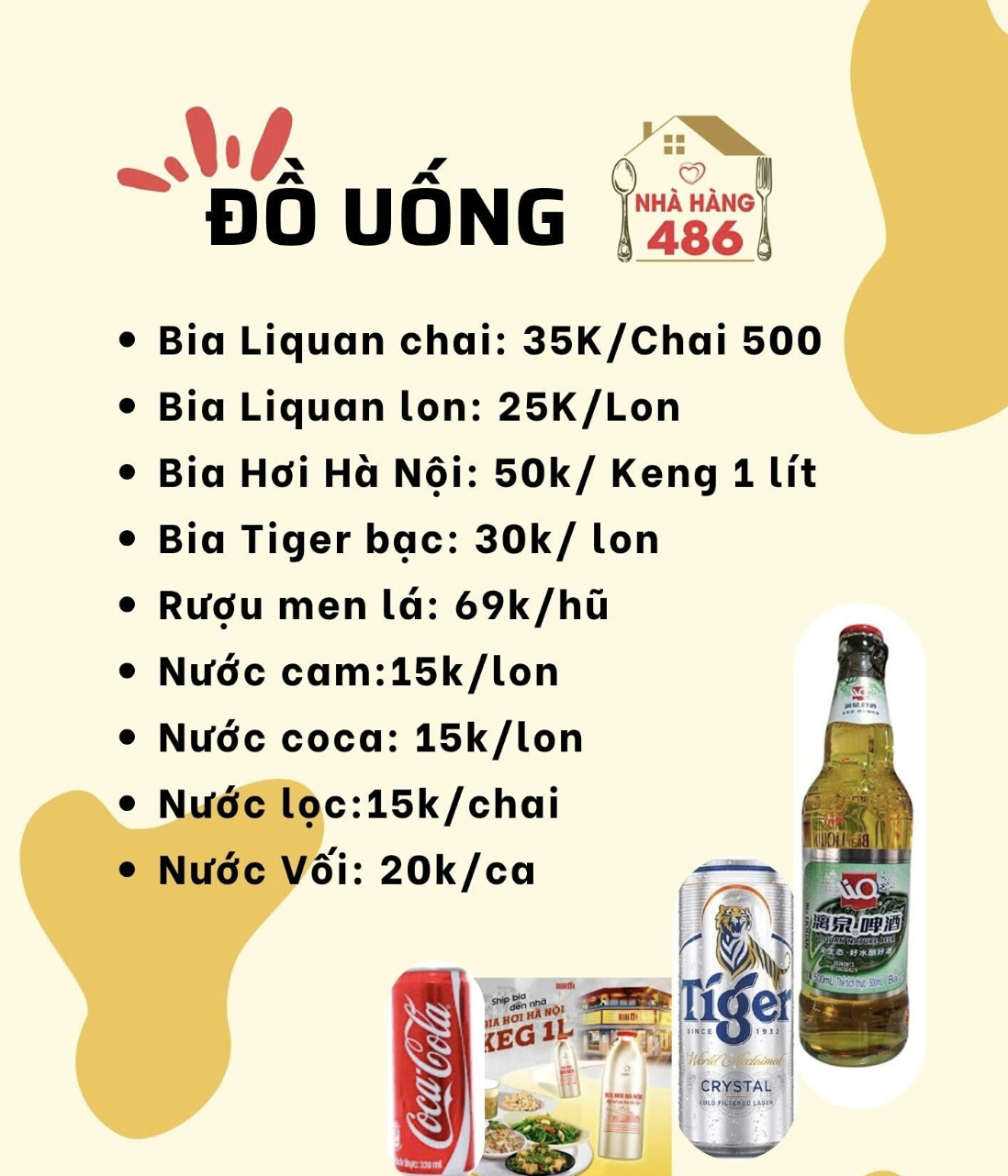 Menu Nhà hàng 486 - An Khánh 2