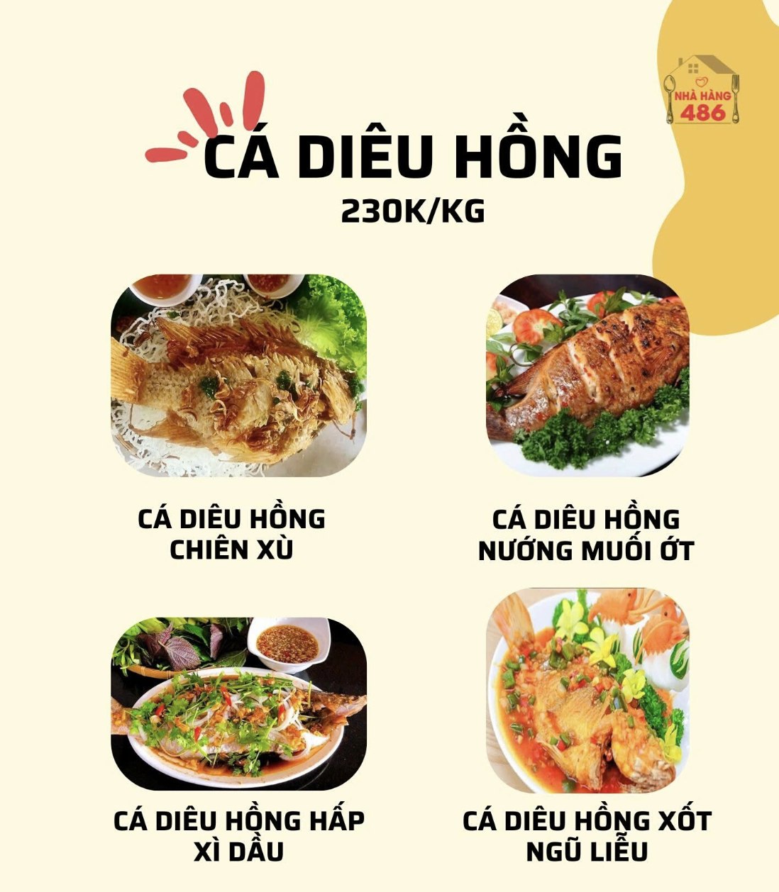 Menu Nhà hàng 486 - An Khánh 8