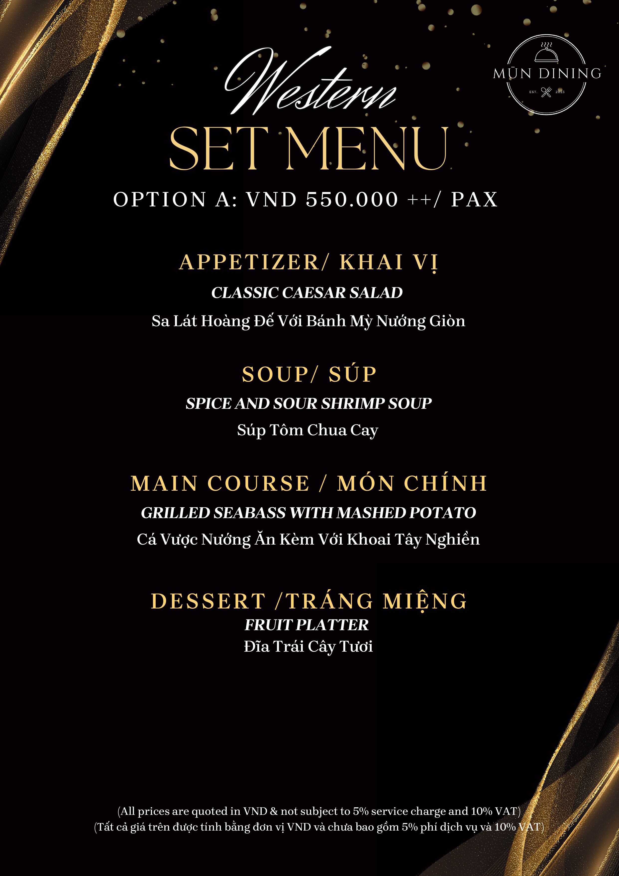 Menu Mun Dining - Le Chanvre Hanoi Hotel & Spa Hàng Gai 5