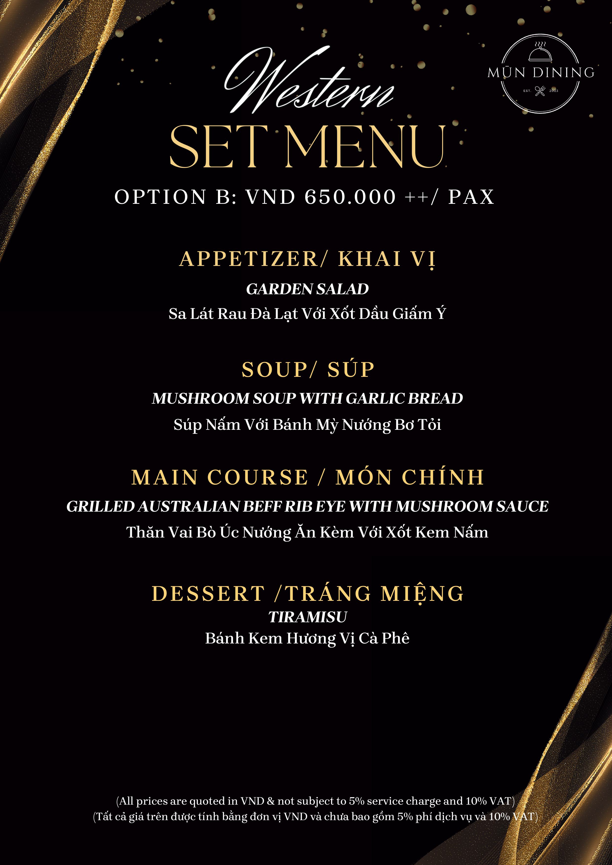 Menu Mun Dining - Le Chanvre Hanoi Hotel & Spa Hàng Gai 6
