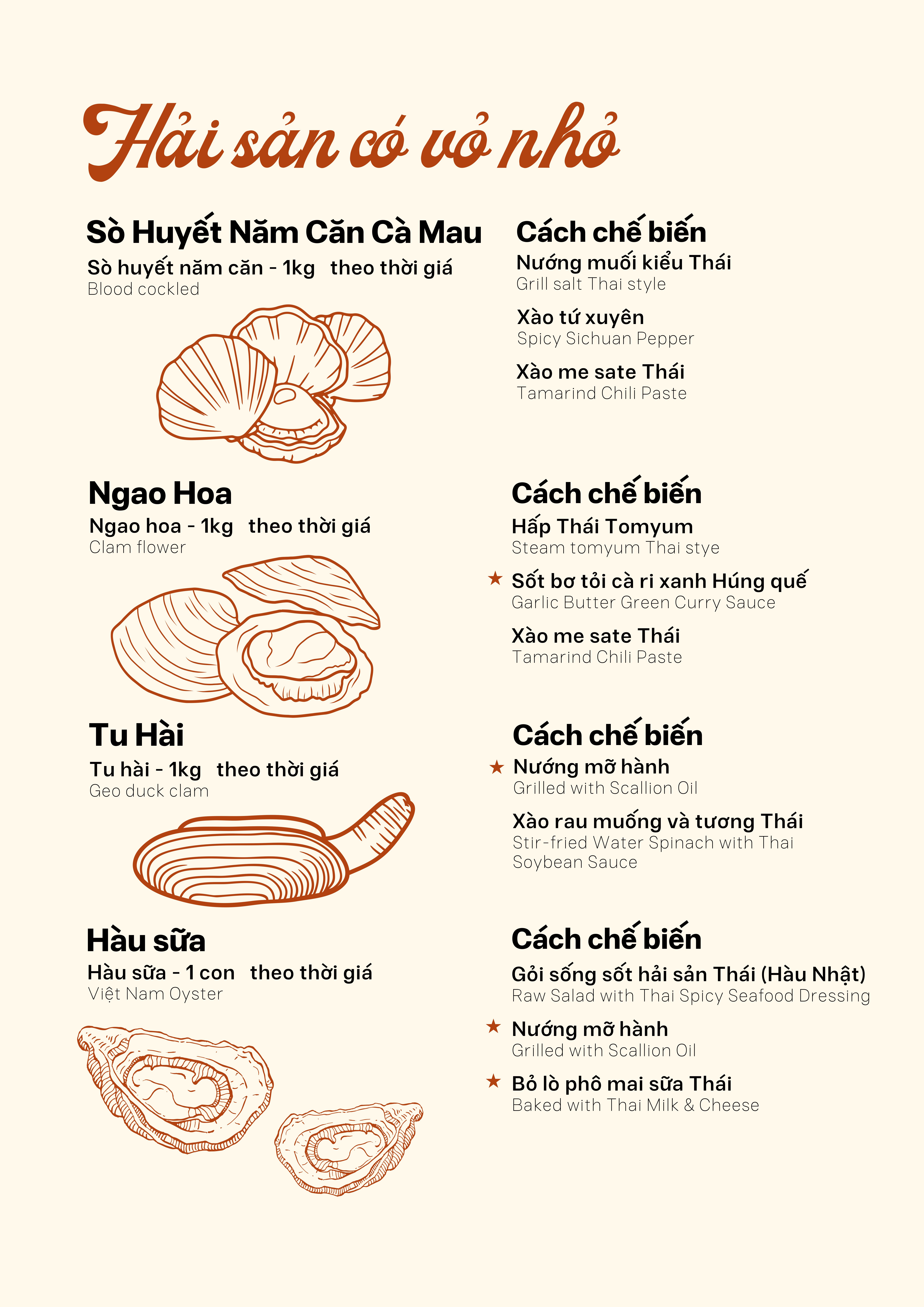 Menu Yiam Yiam Seafood - Ngoại Giao Đoàn 5