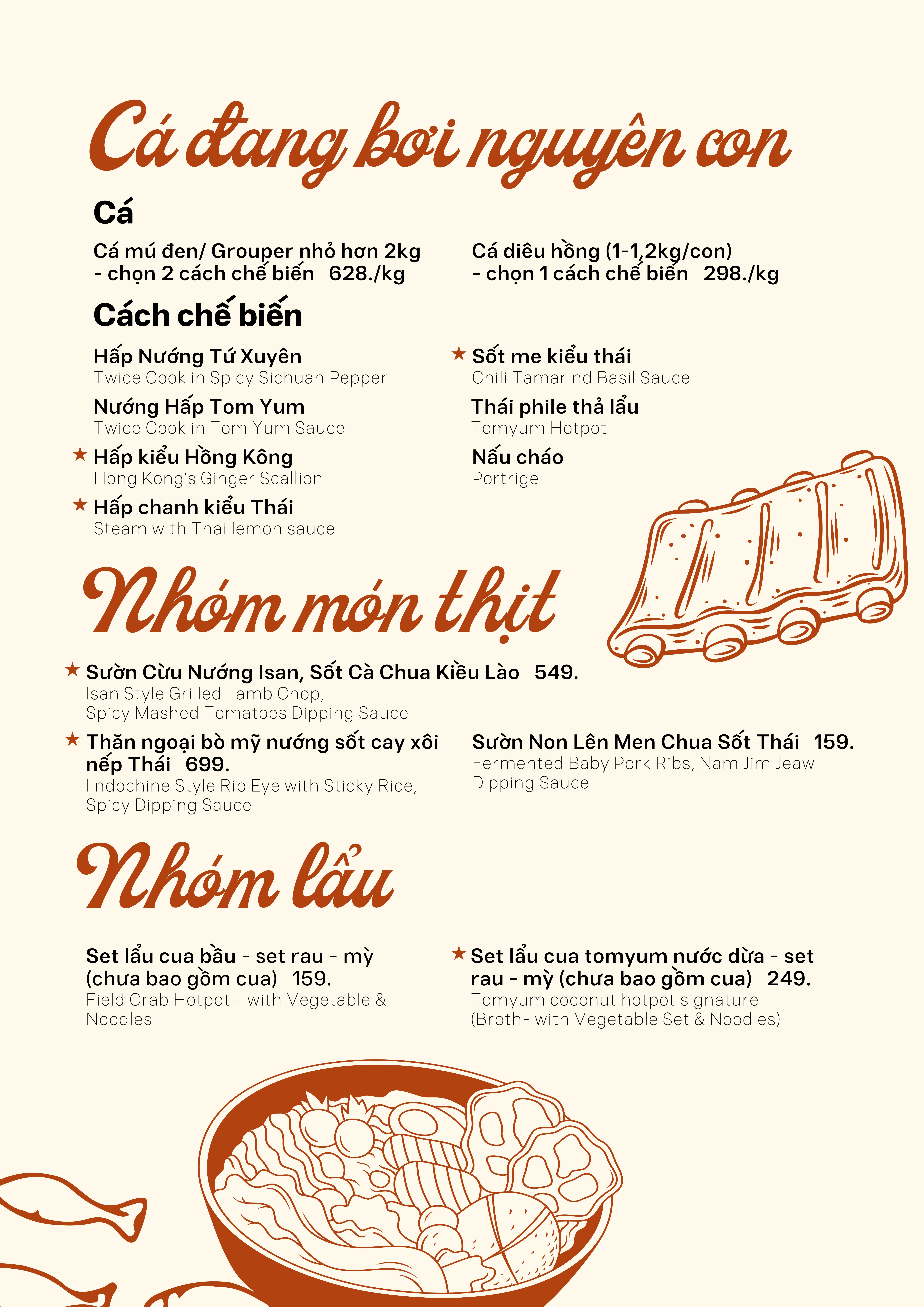 Menu Yiam Yiam Seafood - Ngoại Giao Đoàn 6