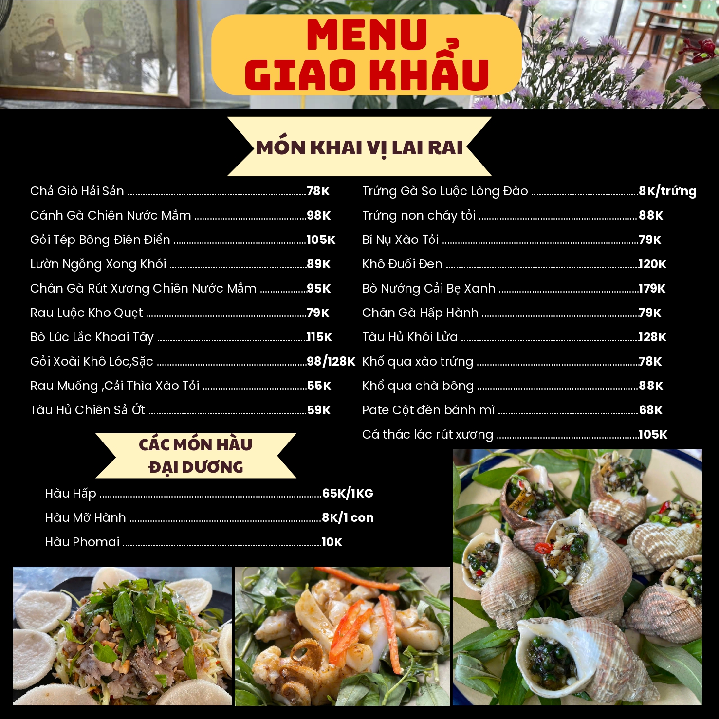 Menu Giao Khẩu Quán - Thạnh Lộc 1