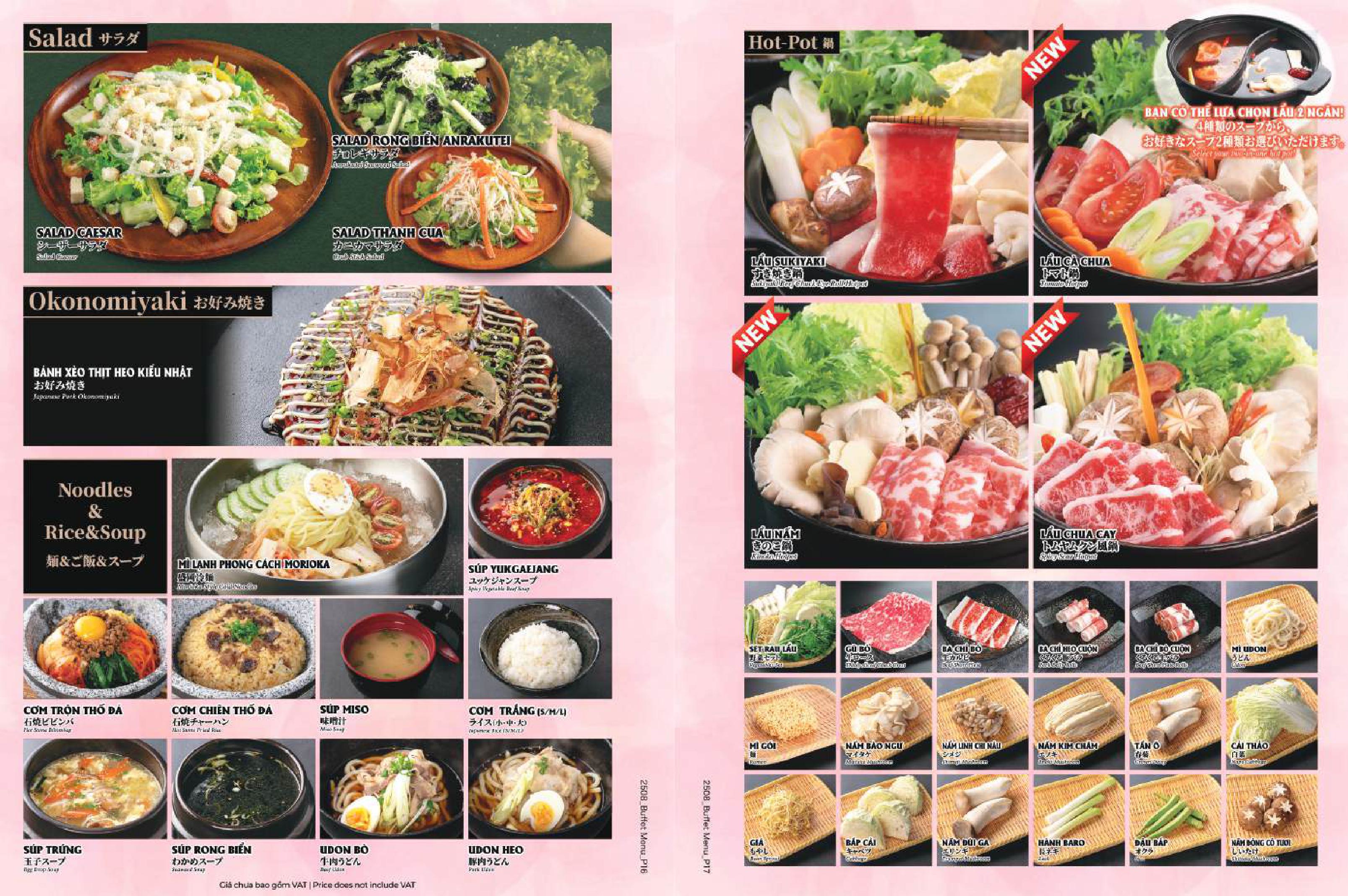 Menu Anrakutei Premium - Nguyễn Trãi 9 