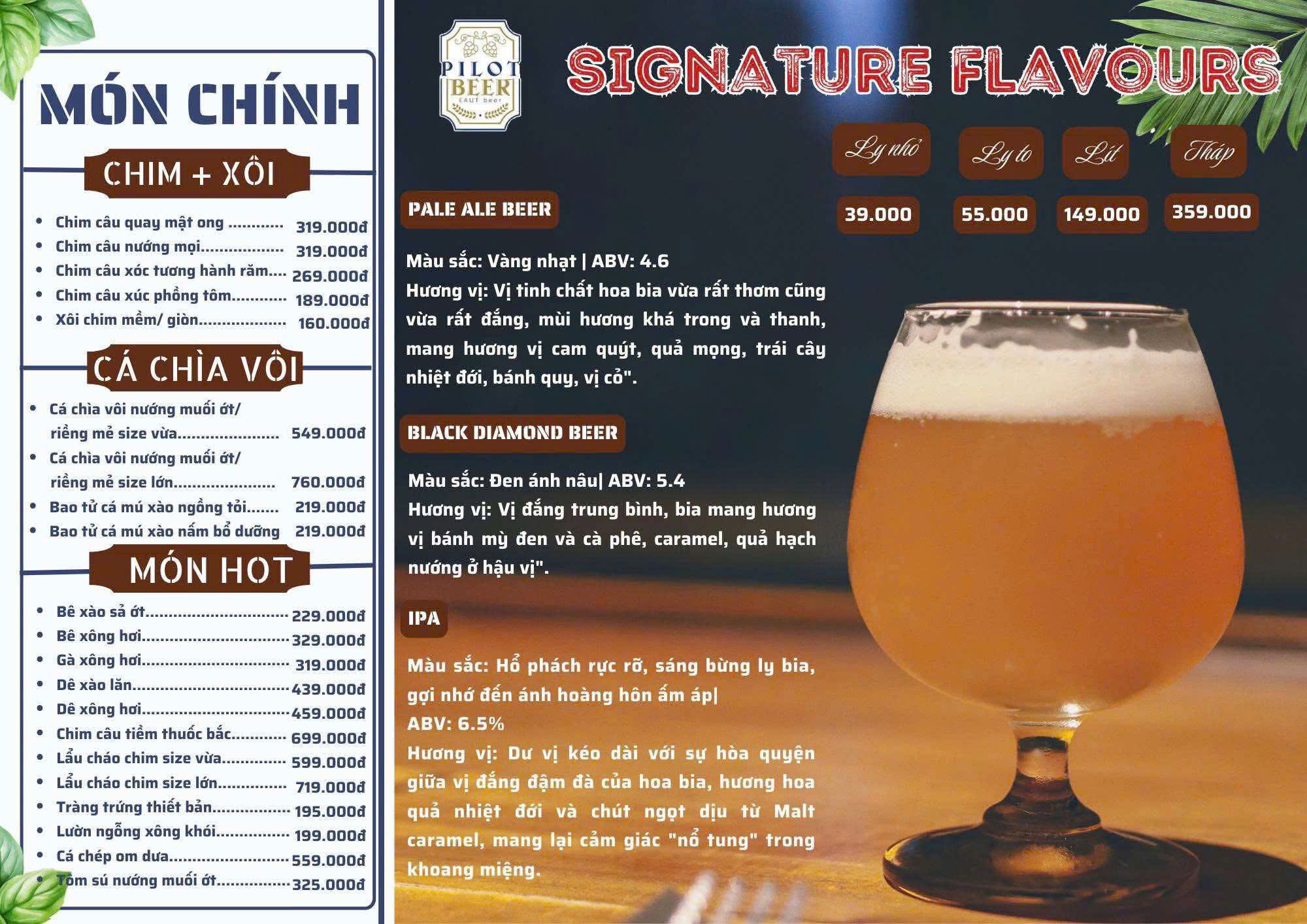 Menu The Pilot - Trịnh Văn Bô 3 