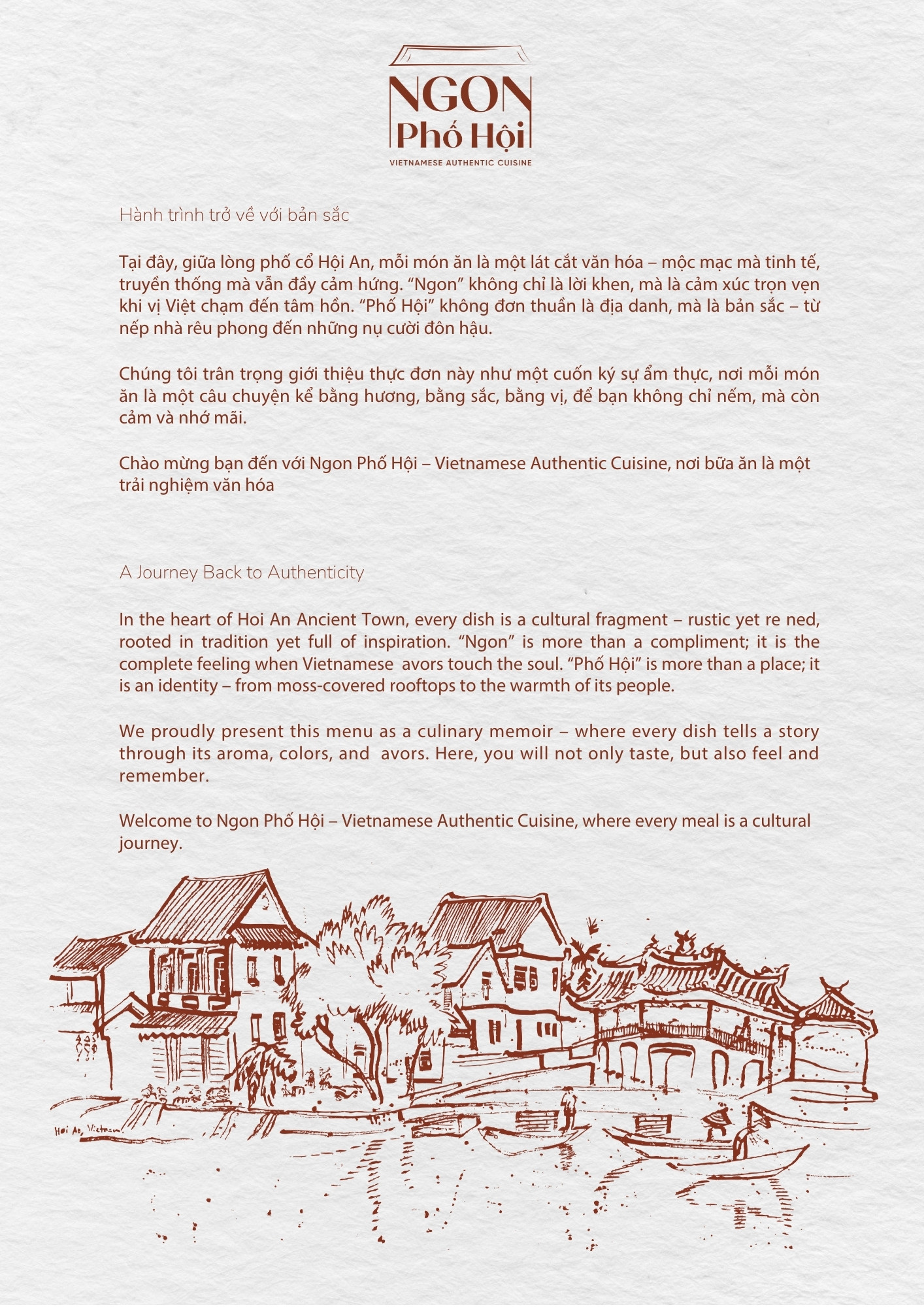 Menu Ngon Phố Hội - Authentic Vietnamese Cuisine - Hội An 1 