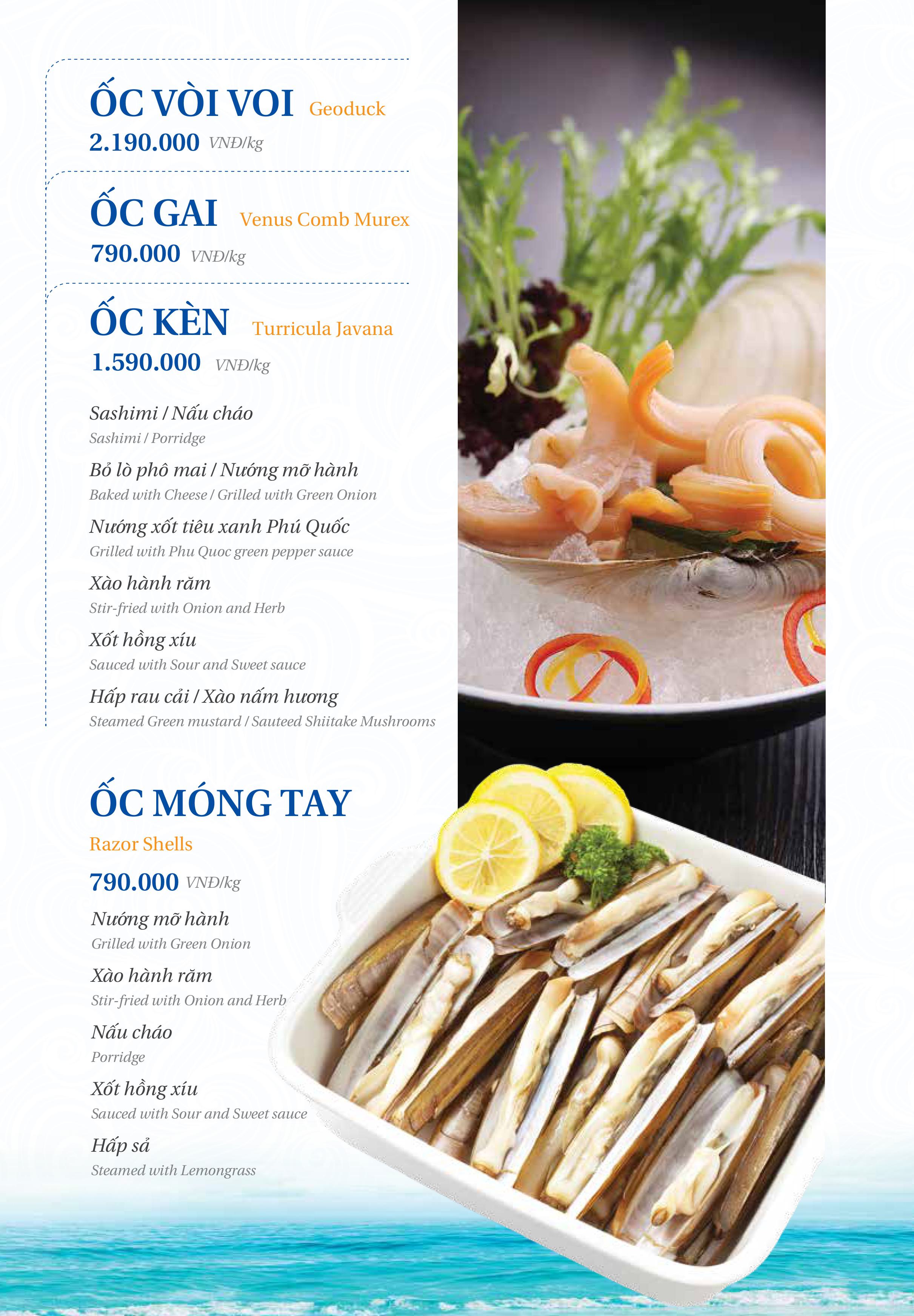 Menu Thế Giới Hải Sản - Trần Hưng Đạo 4 