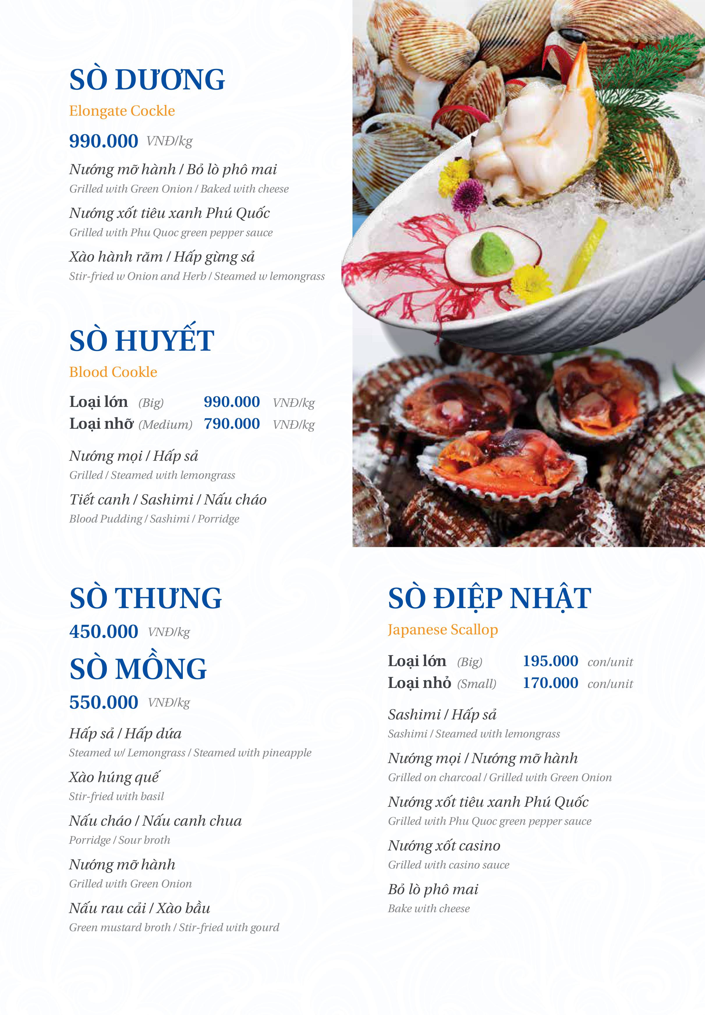 Menu Thế Giới Hải Sản - Trần Hưng Đạo 6 