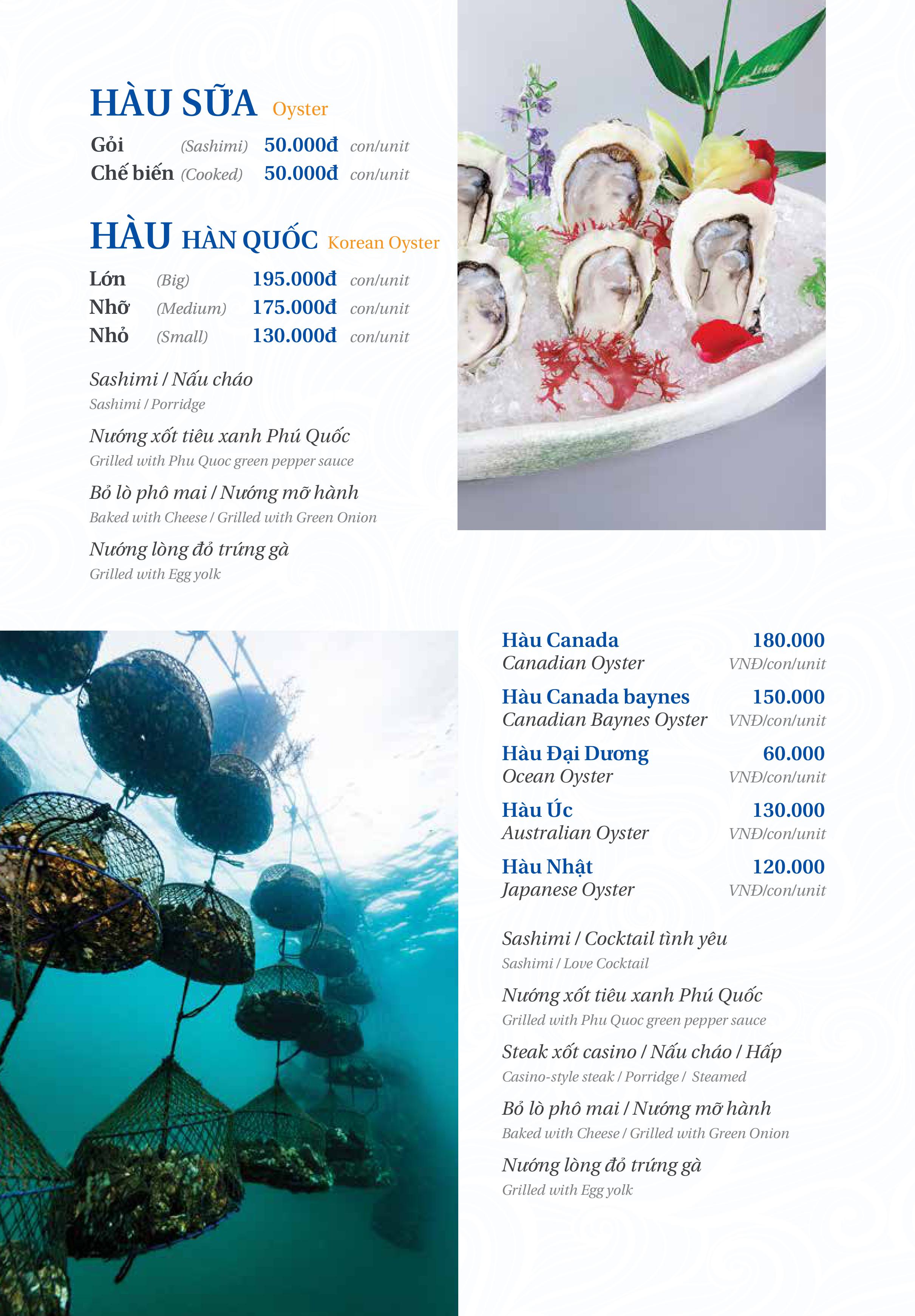 Menu Thế Giới Hải Sản - Trần Hưng Đạo 7 