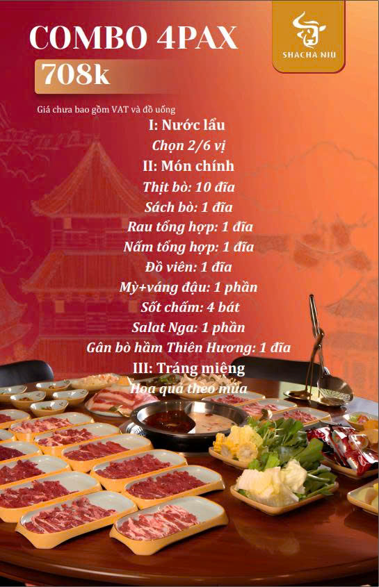 Menu SHACHA NIÚ - Lương Định Của 6 