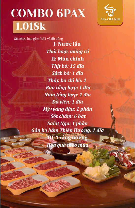 Menu SHACHA NIÚ - Lương Định Của 8 