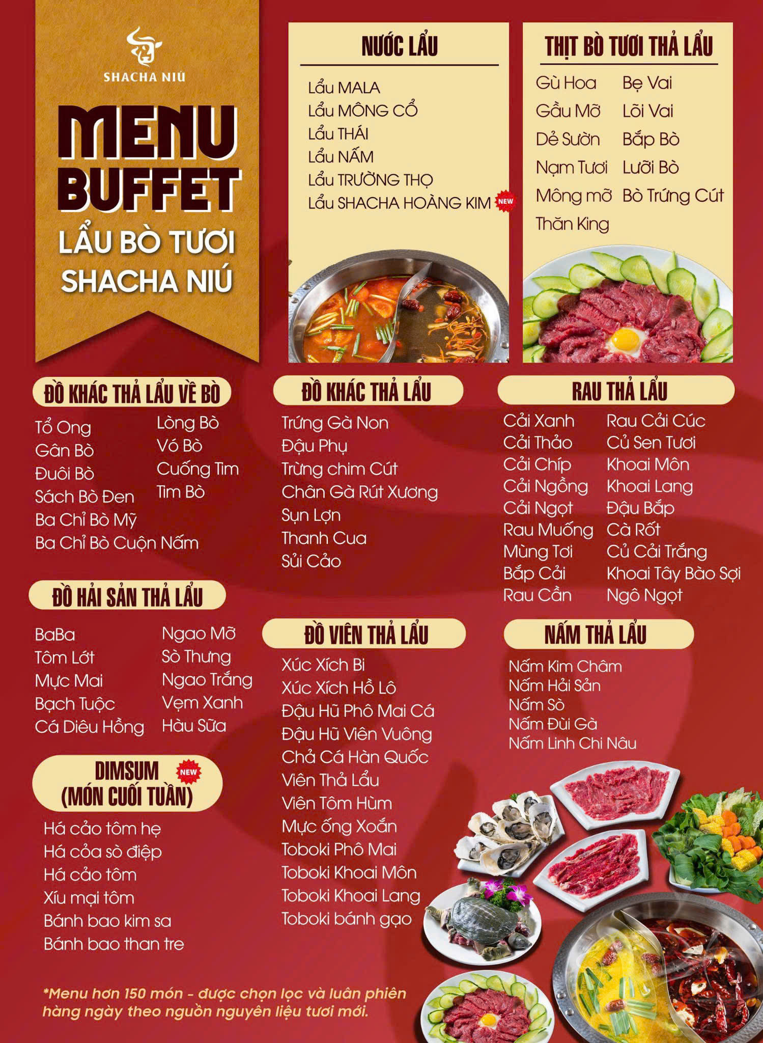 Menu SHACHA NIÚ - Lương Định Của 2 