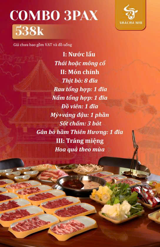 Menu SHACHA NIÚ - Lương Định Của 5 