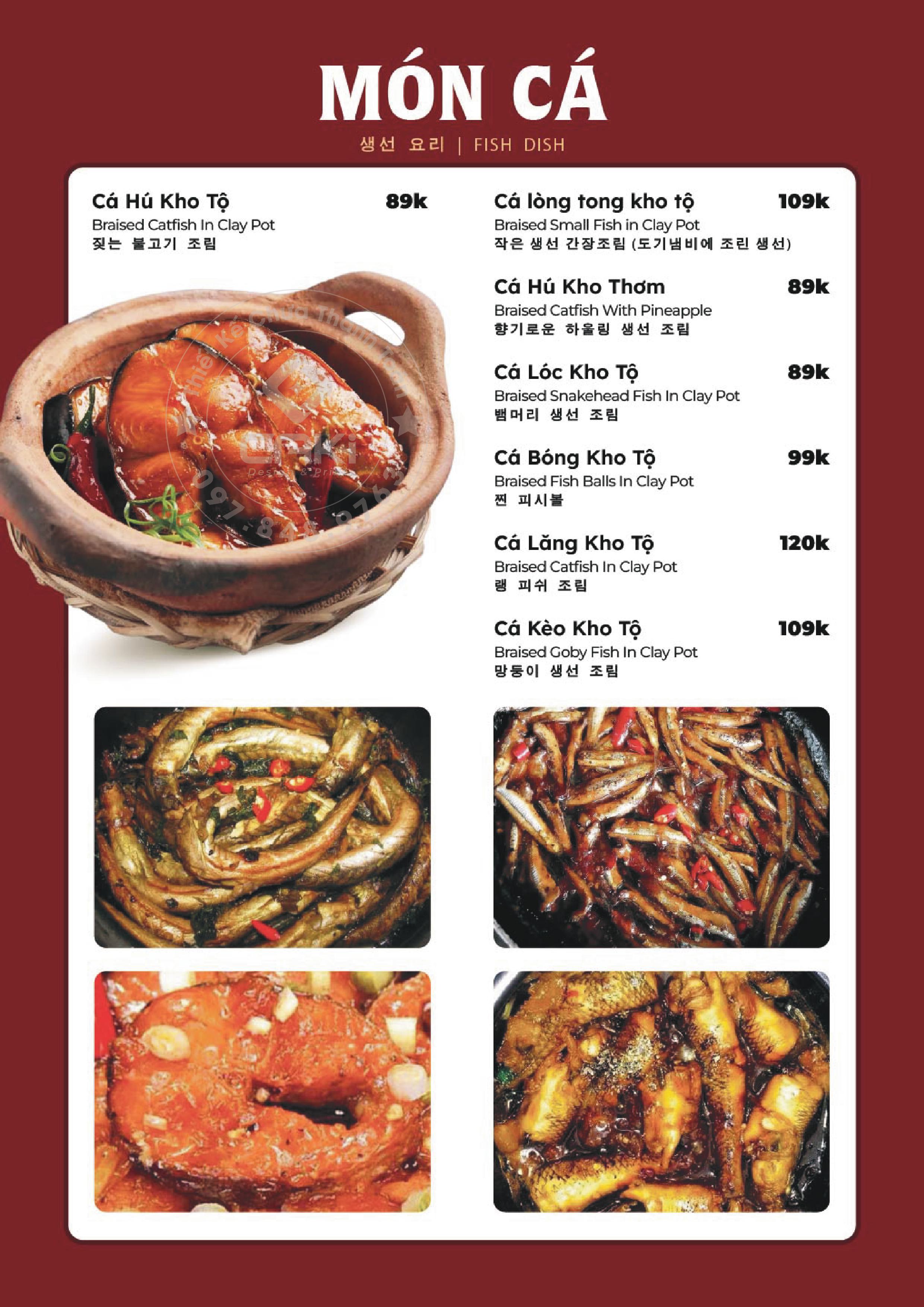 Menu Cơm Niêu Cuội - Nam Quang 1 6