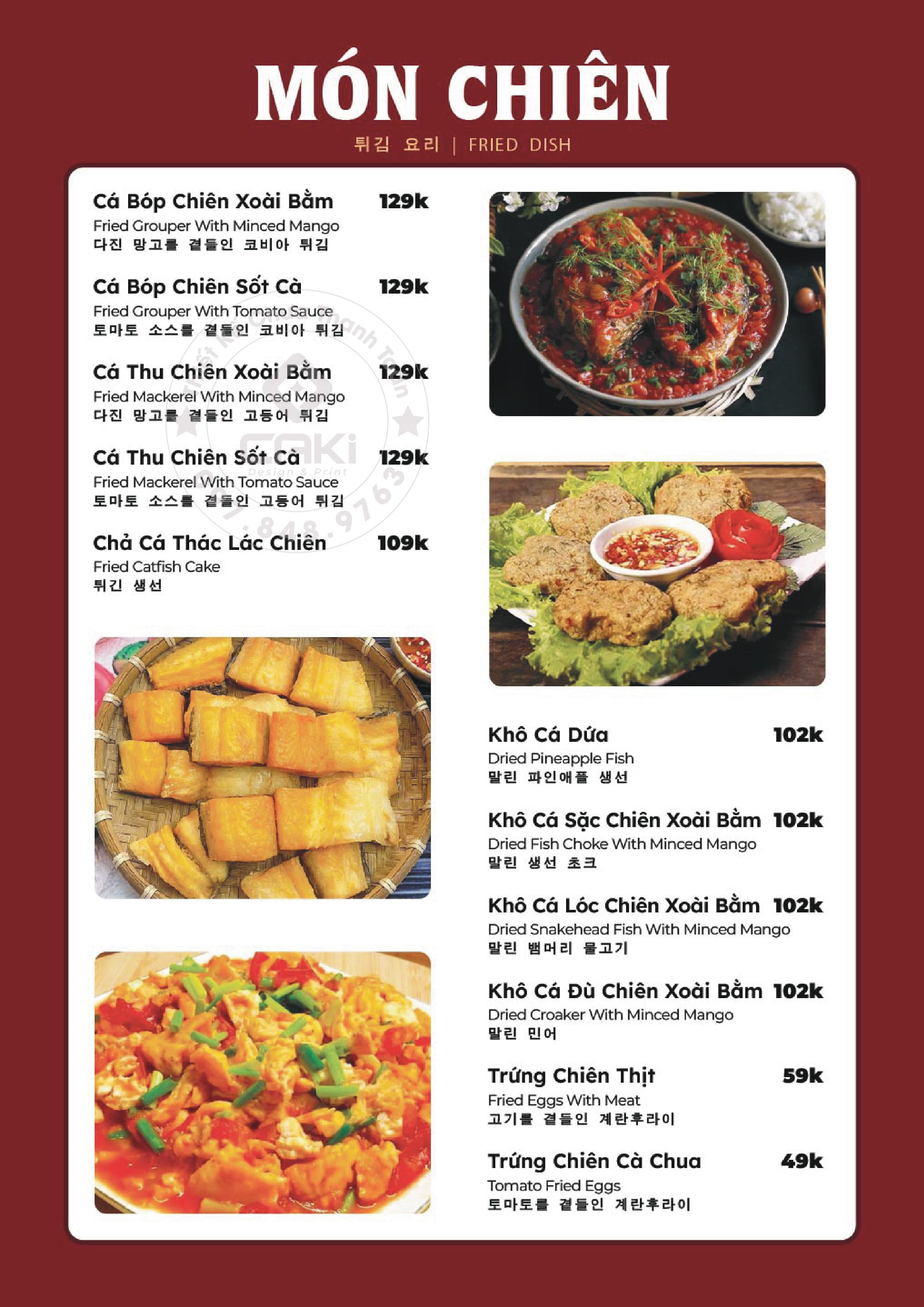 Menu Cơm Niêu Cuội - Nam Quang 1 9 