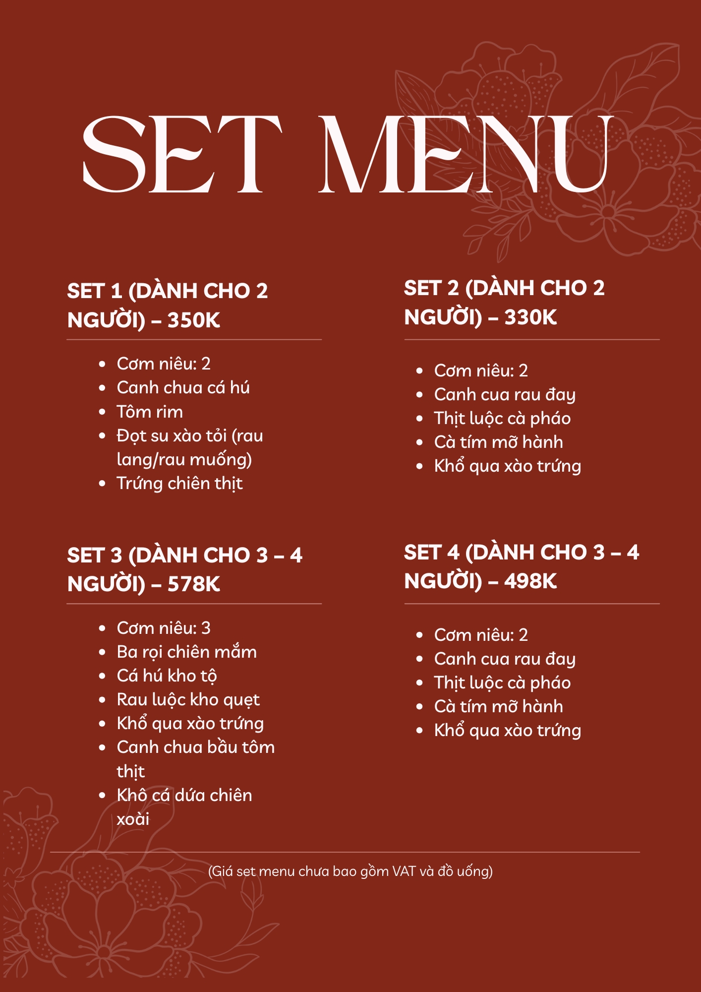 Menu Cơm Niêu Cuội - Nam Quang 1 1