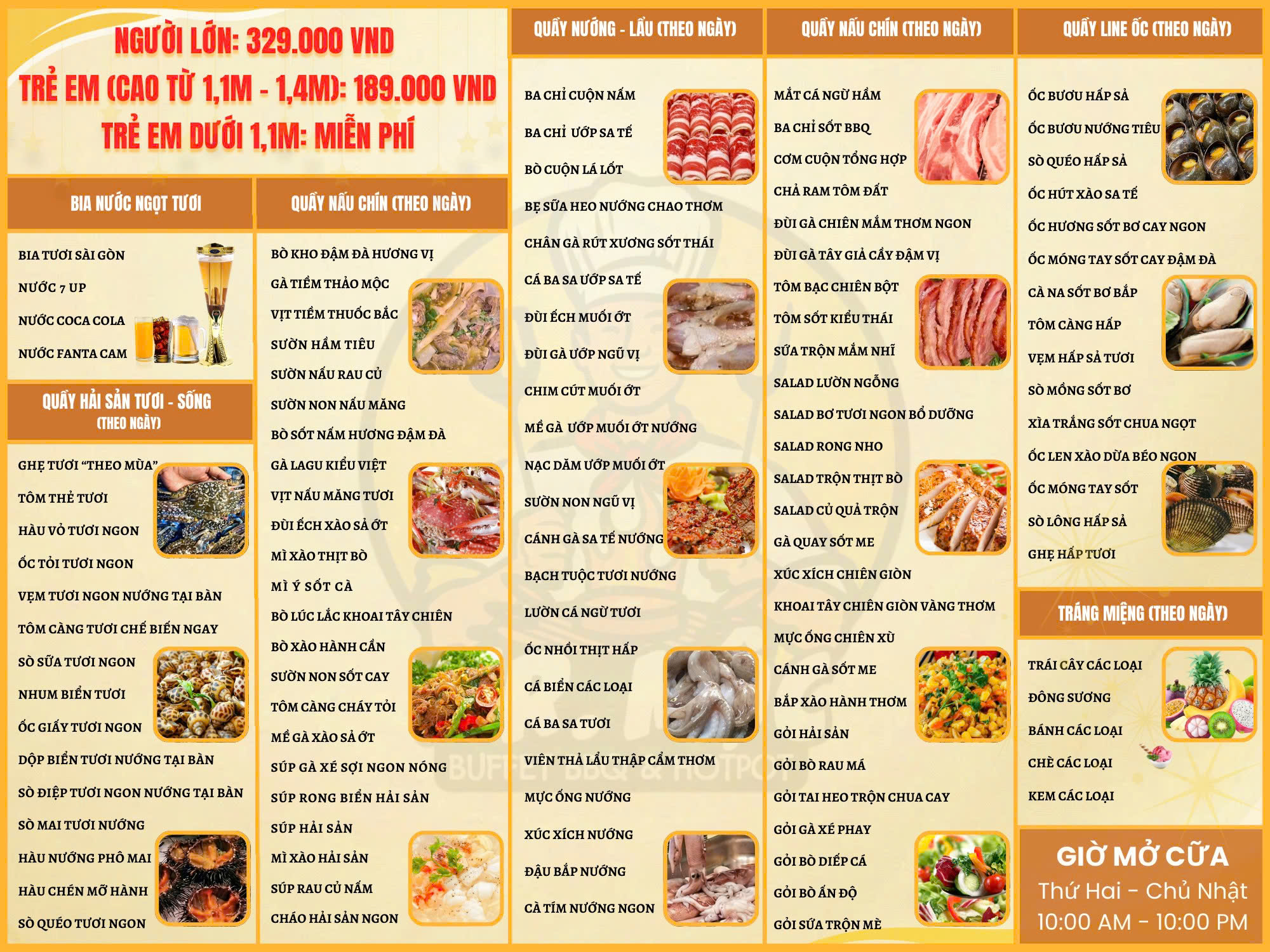 Menu Buffet Hải Sản Mr Mộc - Nha Trang 1 