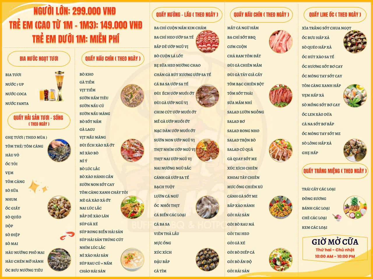 Menu Buffet Hải Sản Mr Mộc - Tuy Hòa 1 