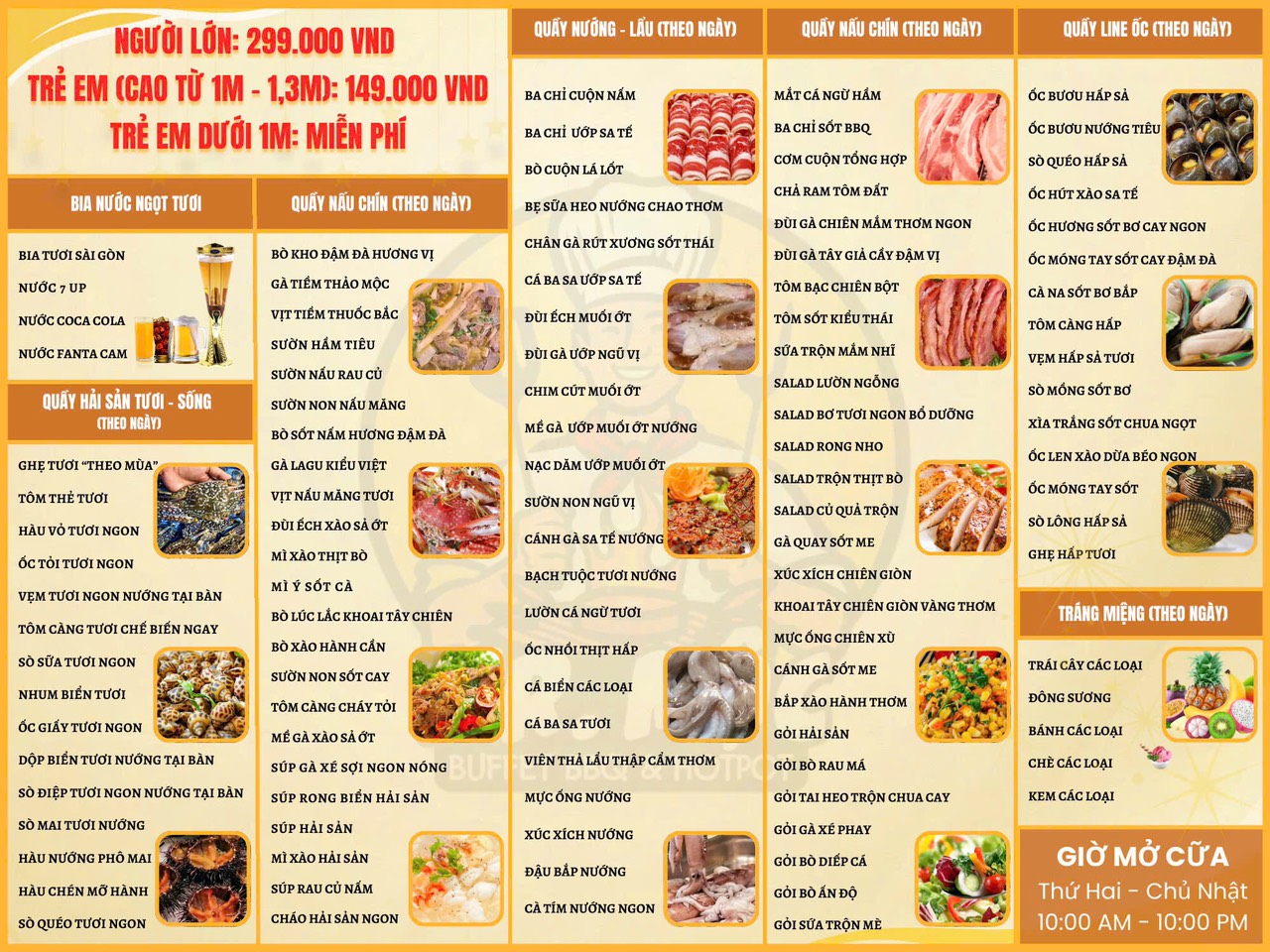 Menu Buffet Hải Sản Mr Mộc - Quy Nhơn 1 